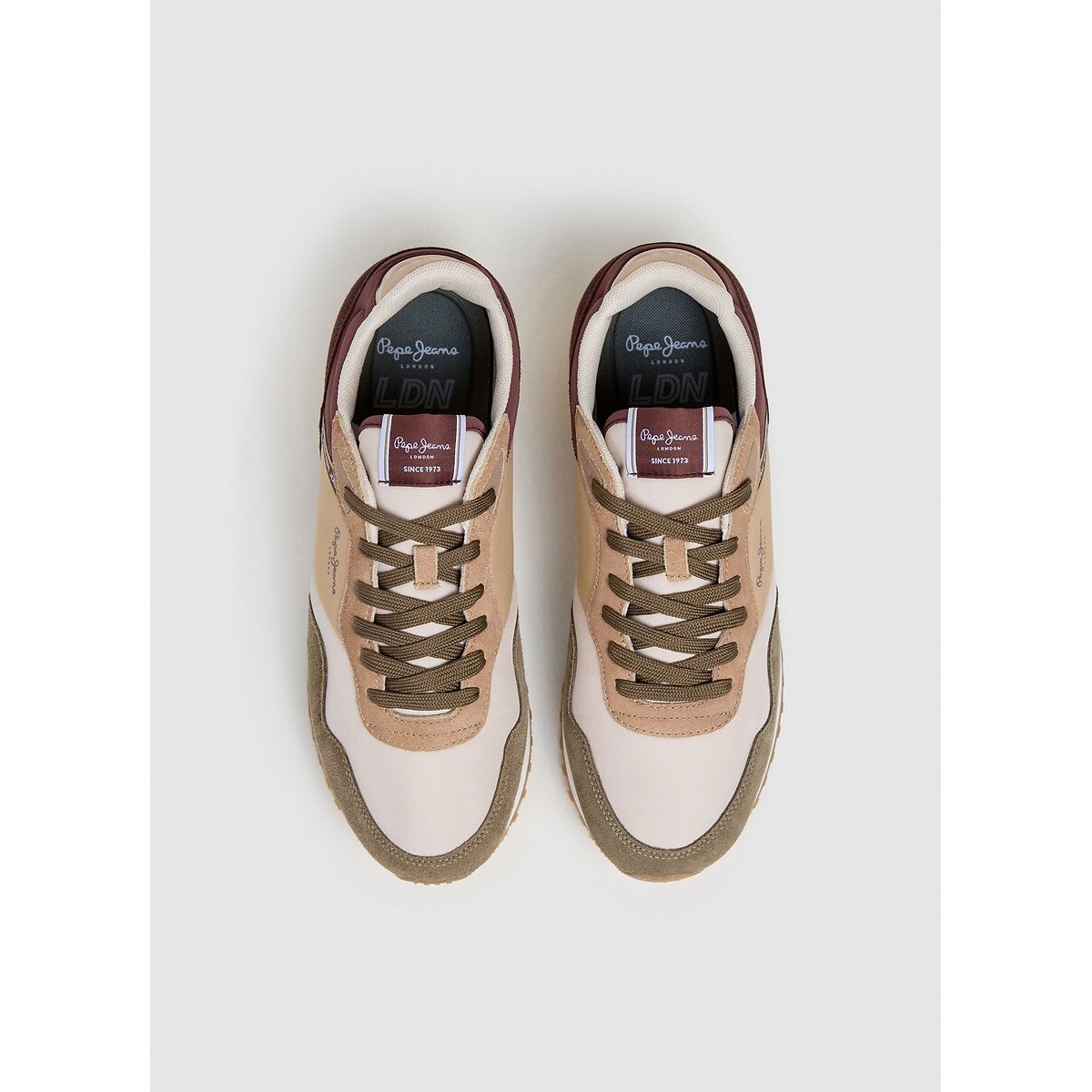 Baskets London Soft beige/kaki, PEPE JEANS