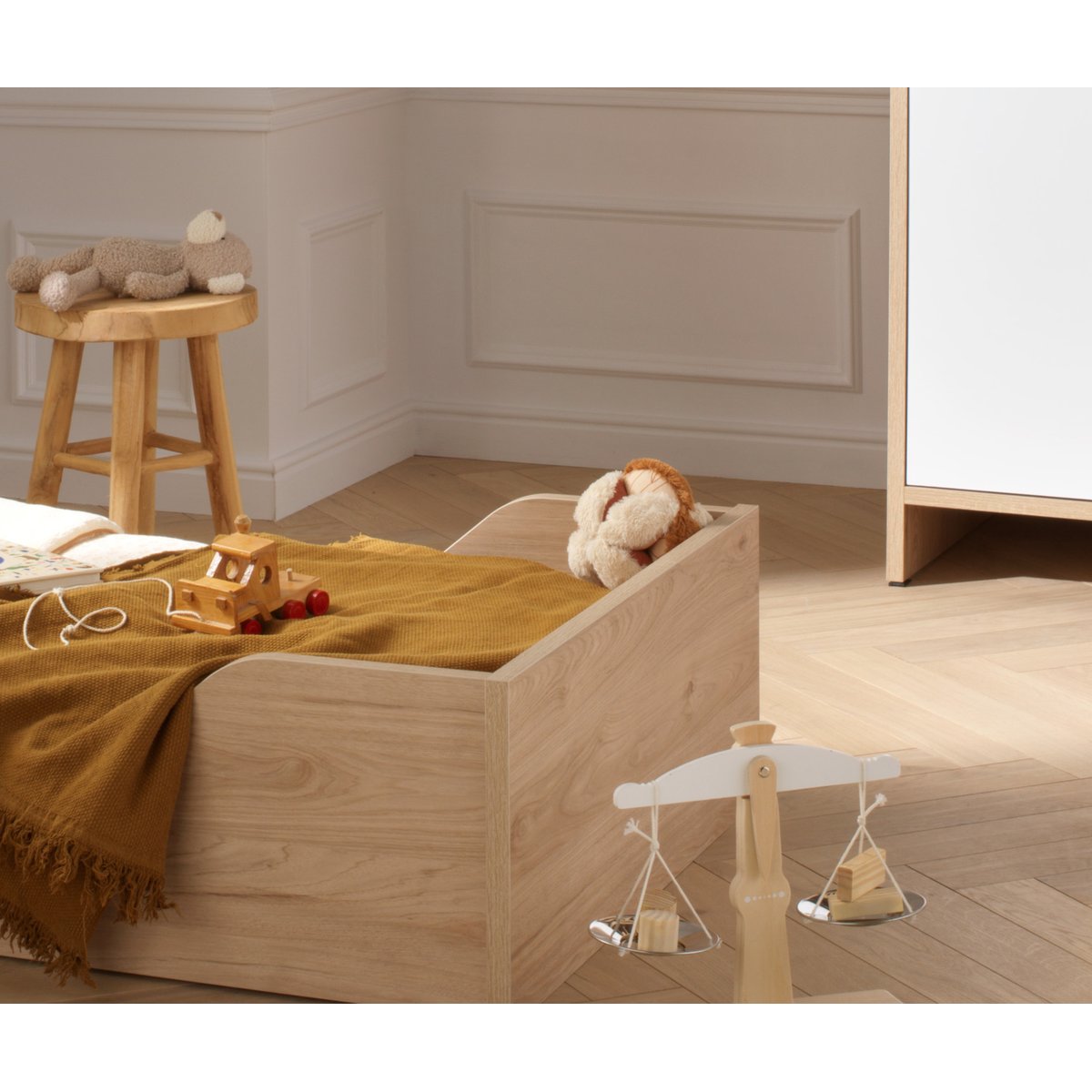 Balle sensorielle en peluche beige, SAUTHON