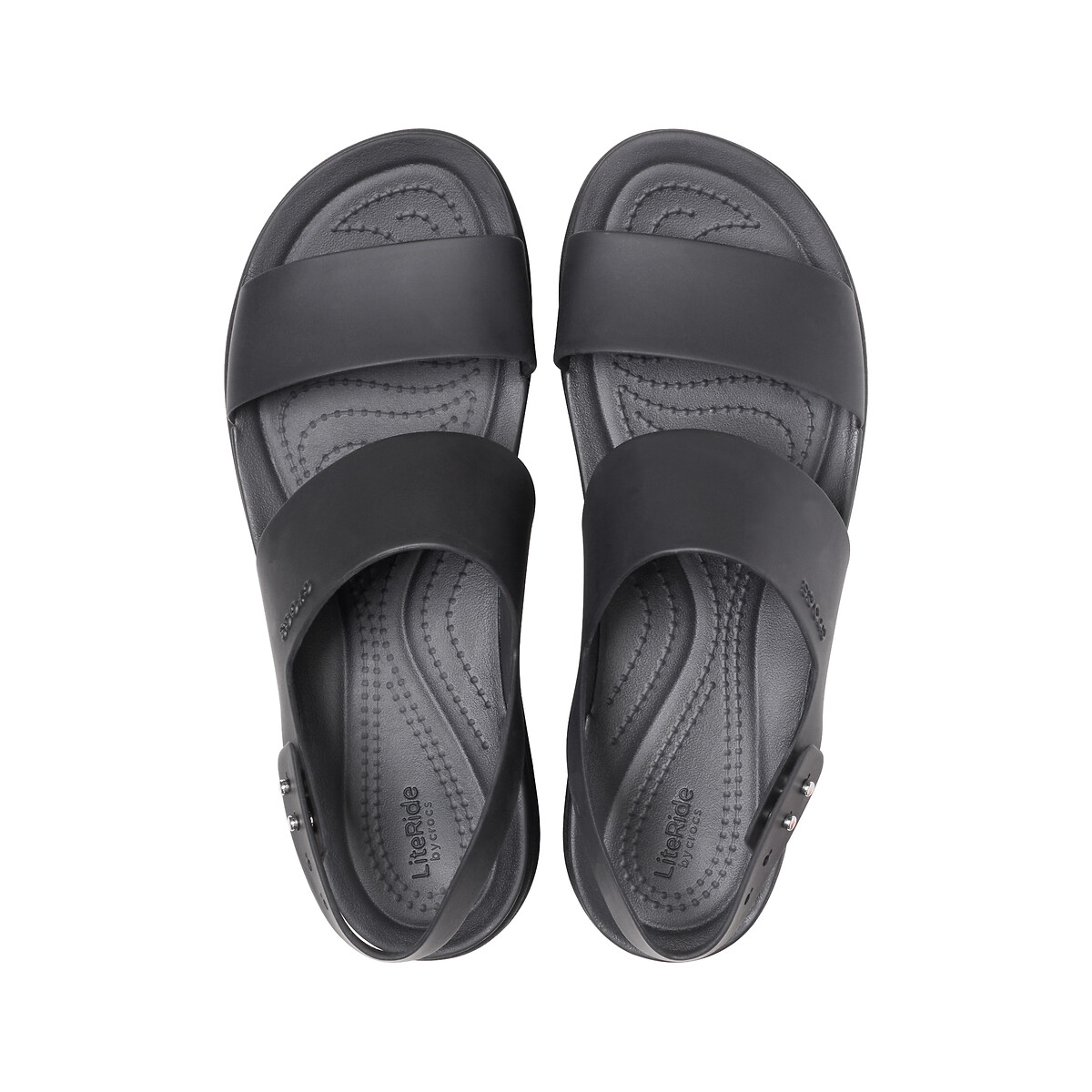 Sandálias compensadas, Brooklyn preto mate, CROCS