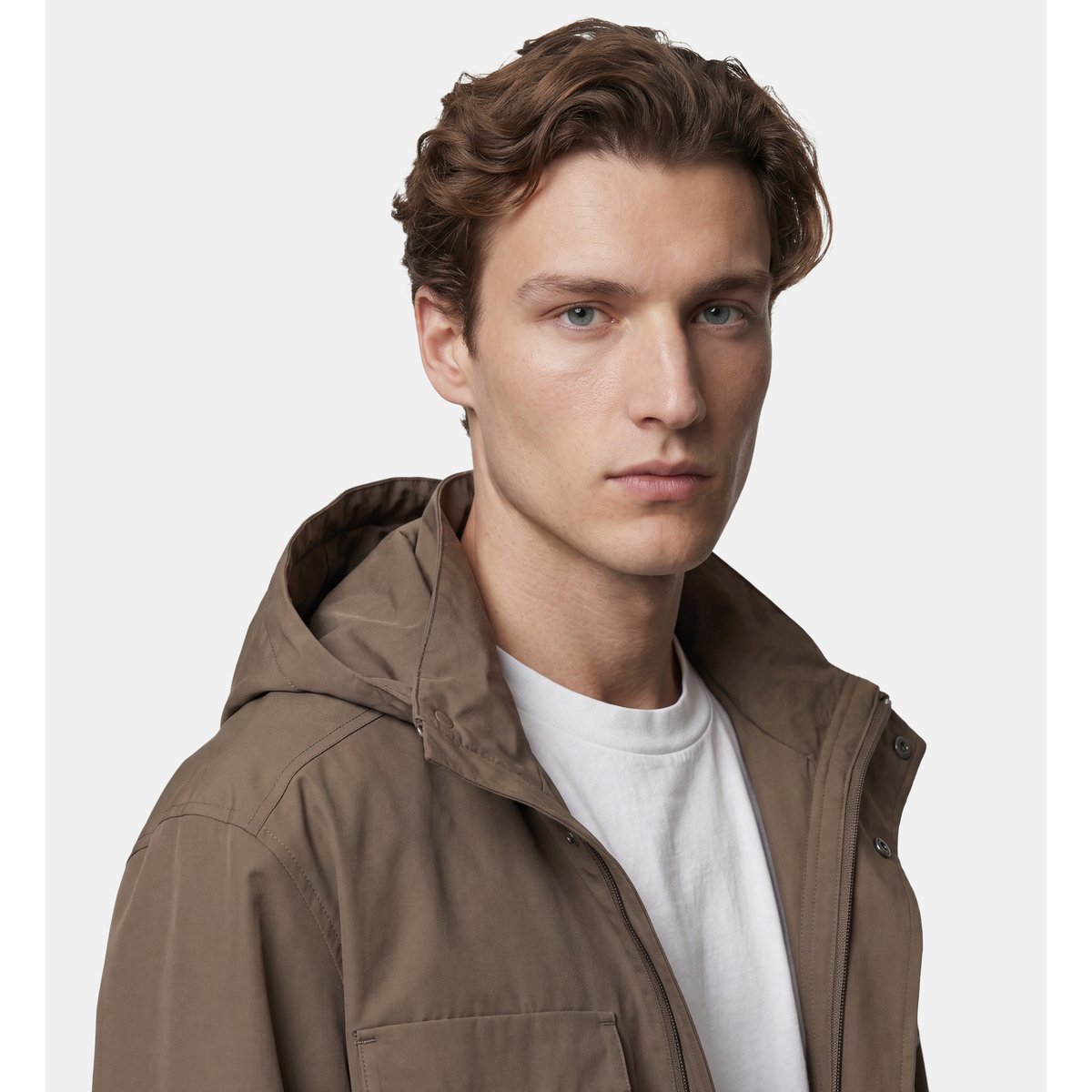 Parka longue tarklit à capuche marron gris, GALERIES LAFAYETTE