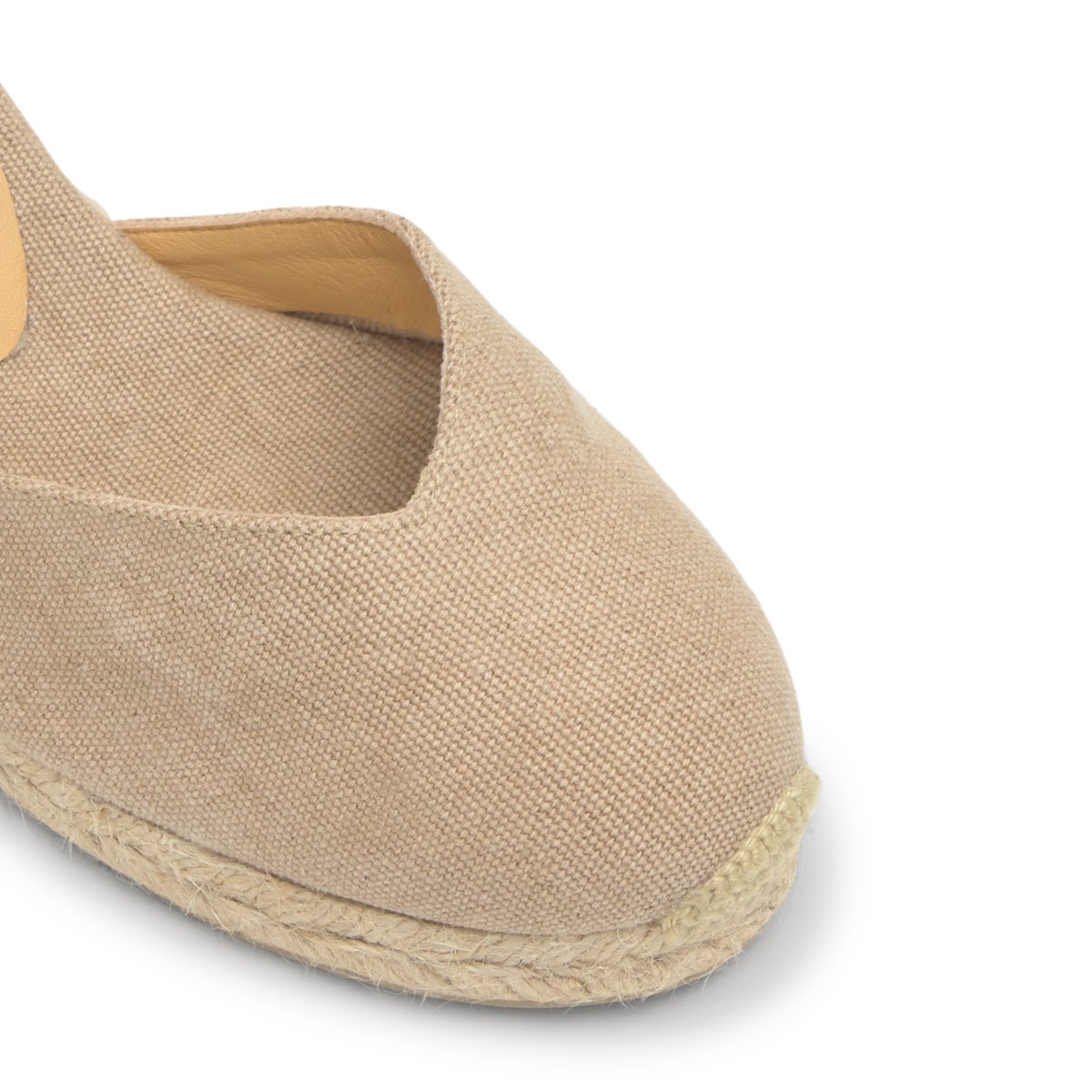 Espadrilles compensées en jute tressée à découpe en V CHIARA PLATFORM sable, CASTANER