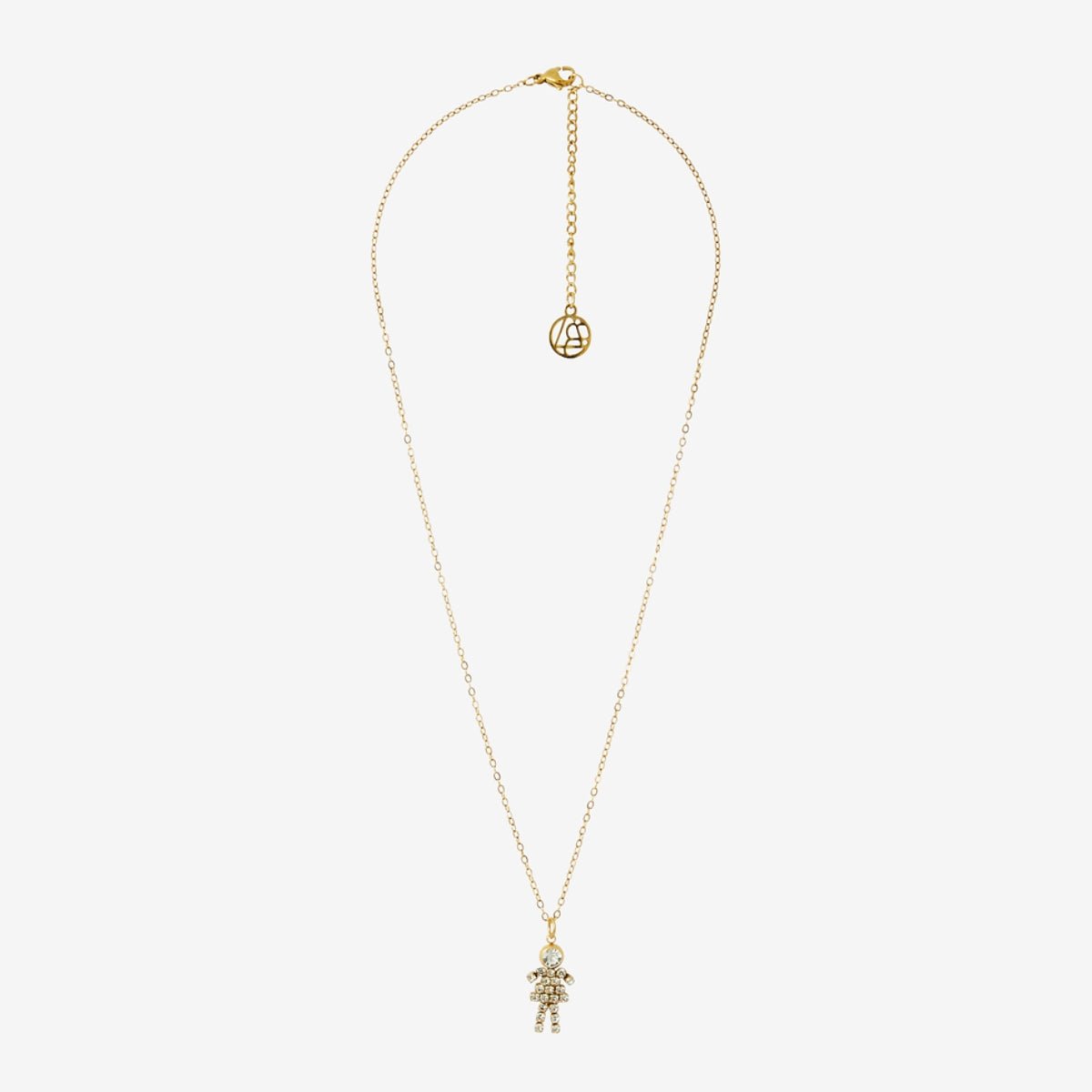 Collier family pendentif fille acier inoxydable doré, BALABOOSTE