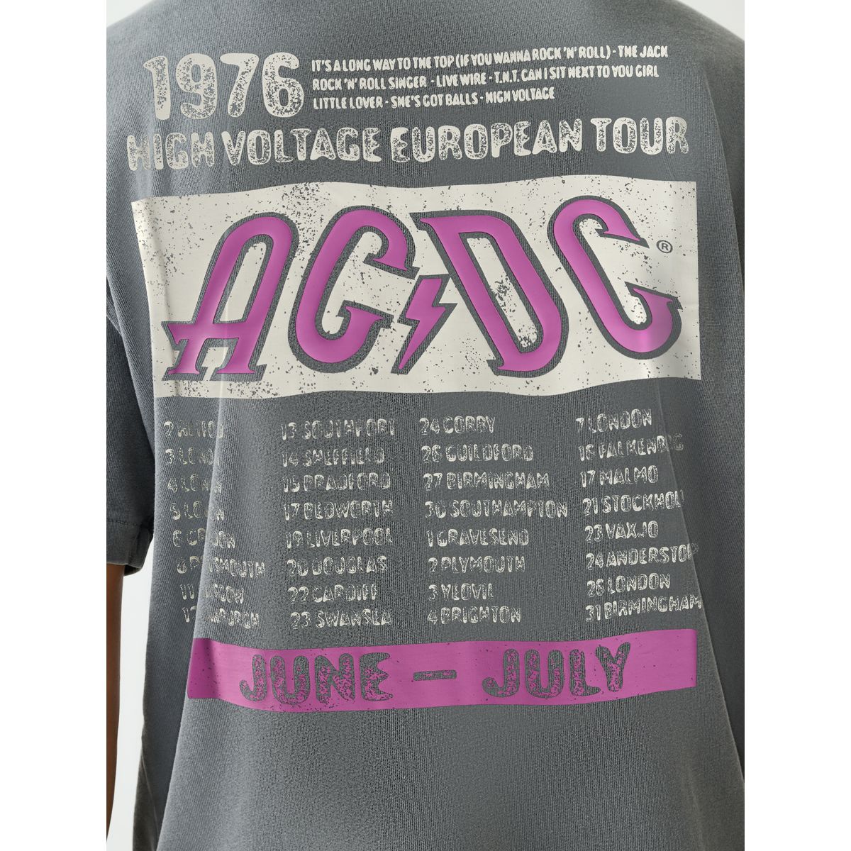 T-shirt à imprimé groupe de musique noir acdc, NEXT