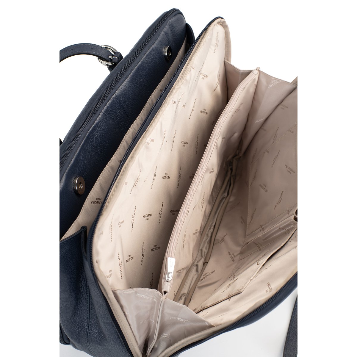 Sac porté épaule 2 anses  CONFORT bleu marine, HEXAGONA