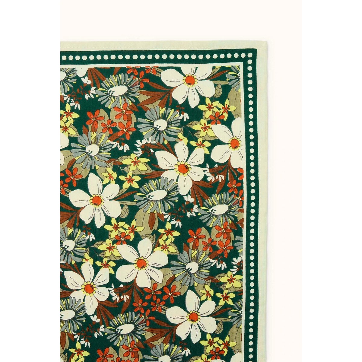 Grand foulard imprimé, LATIKA BOUQUET imprimé floral vert, APACHES COLLECTIONS
