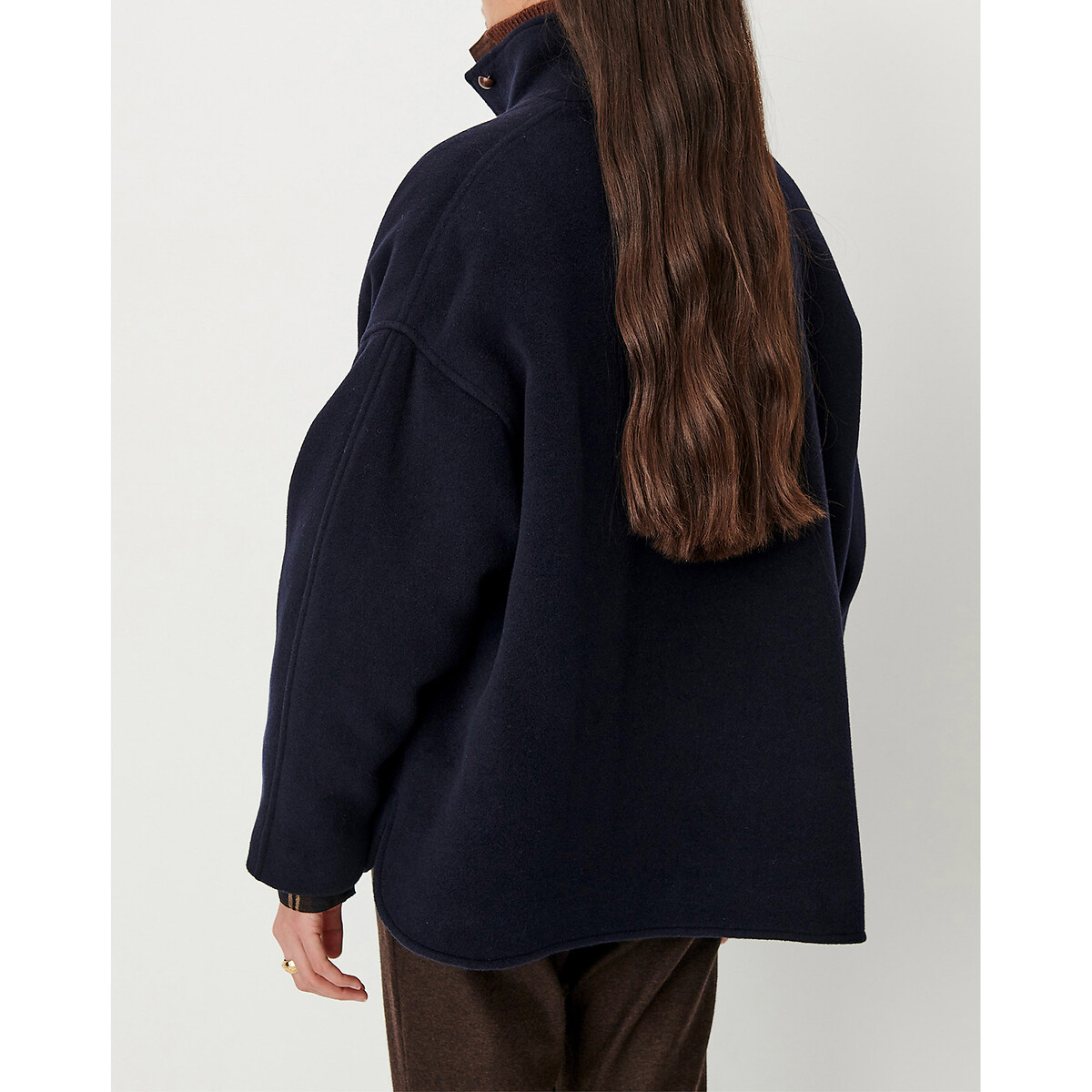 Manteau court en laine mélangée, EAST SIDE marine, SESSUN