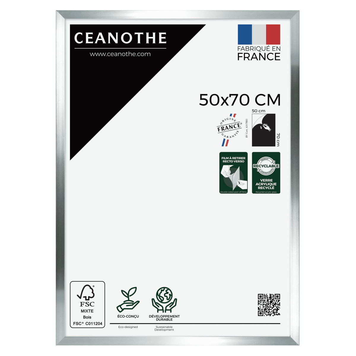 Cadre Photo En Résine Recyclée PRECIOUS acier, CEANOTHE