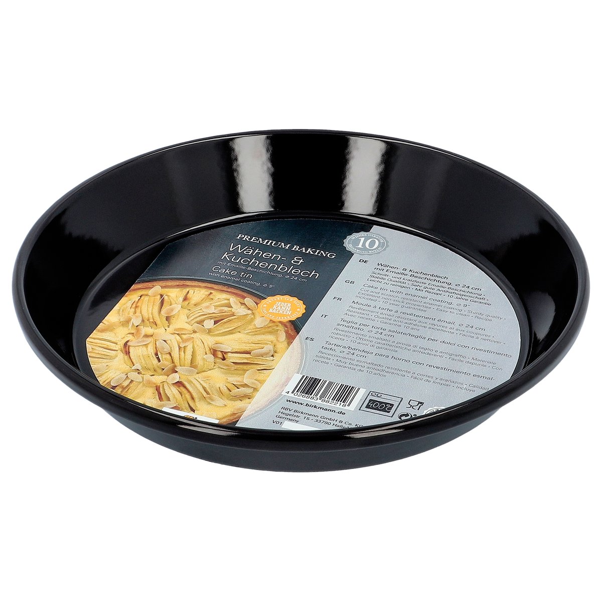 Moule à tarte en acier émaillé, PREMIUM noir, BIRKMANN