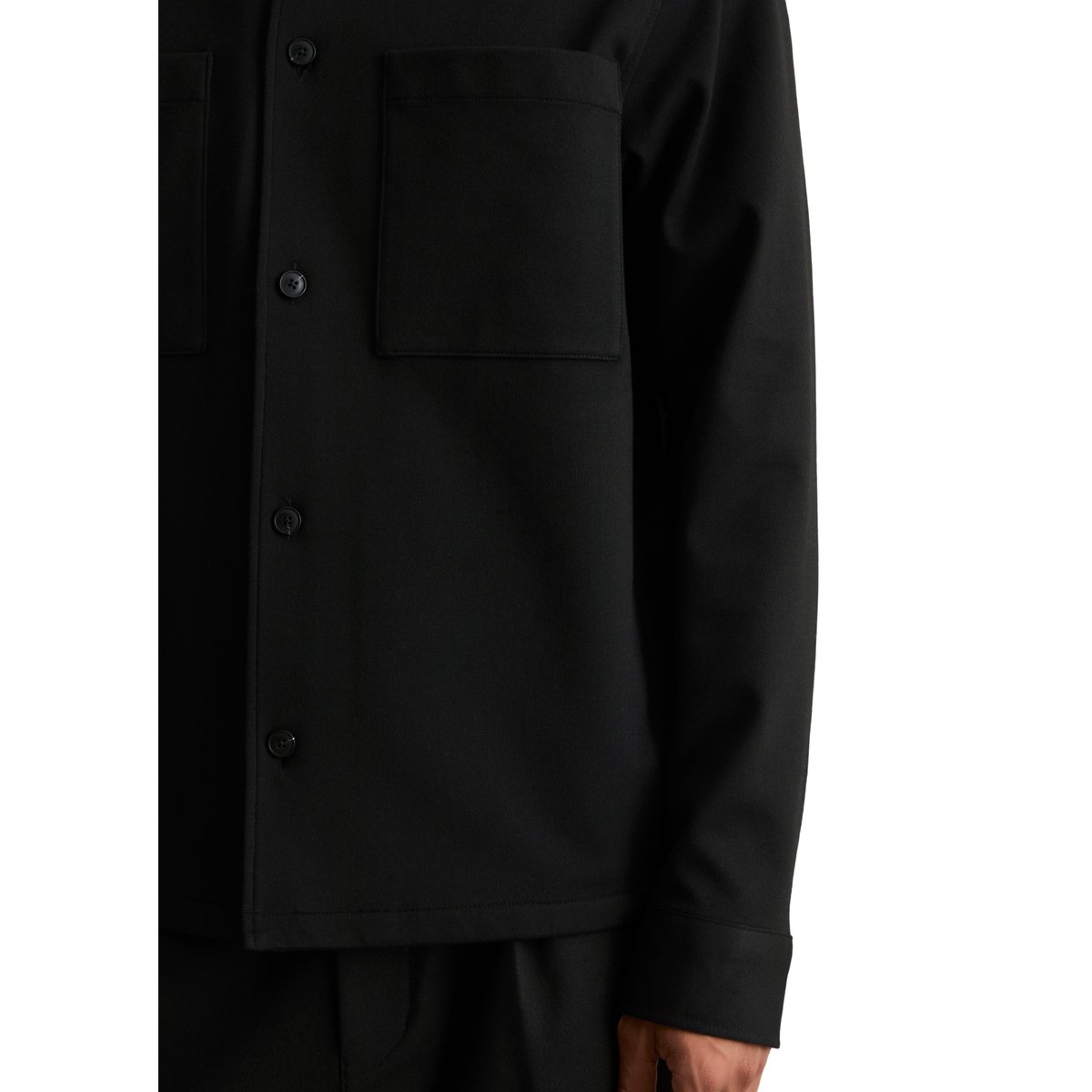 Surchemise en jersey interlock, coupe classique en jersey de coton bio tout doux noir, MARC O’POLO DENIM