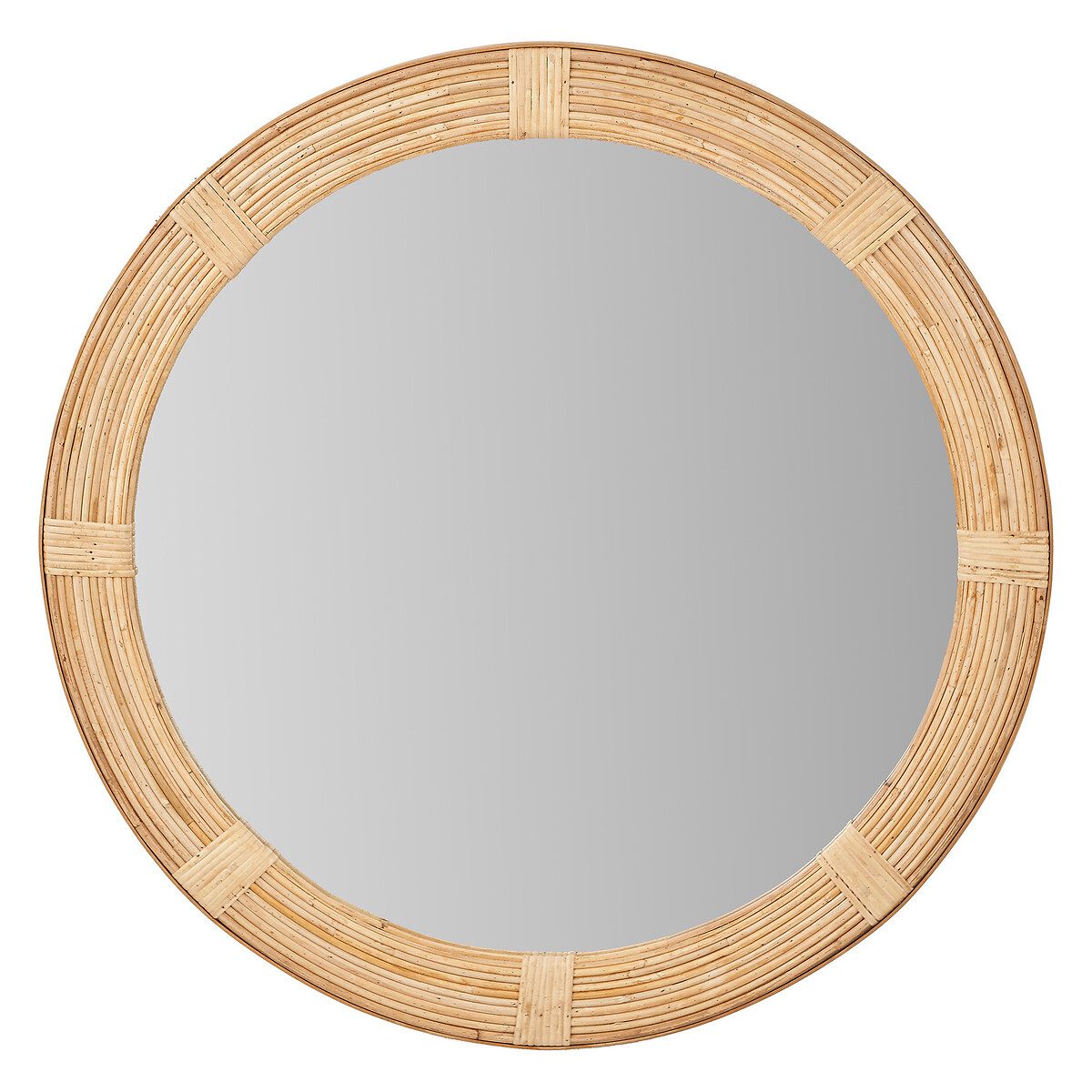 80cm Round Natural Bent Bamboo Frame Wall Mirror natural, ÉDITÉ