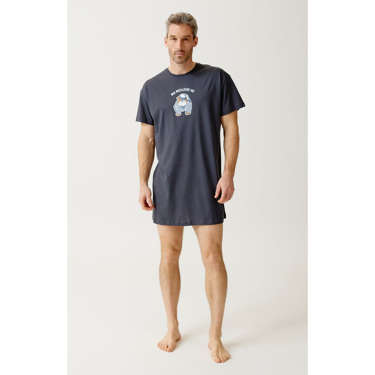 Maxi Tee-Shirt en jersey de coton léger imprimé Ma meilleure vie ebony, ARTHUR