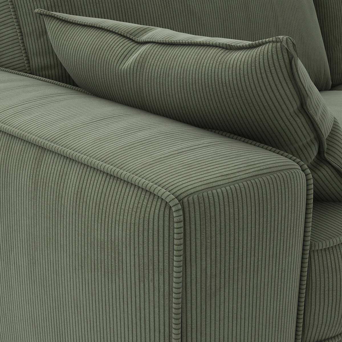 Canapé convertible, Comfort Bultex®, en velours cotelé fines cotes, CECILIA vert, LA REDOUTE INTERIEURS