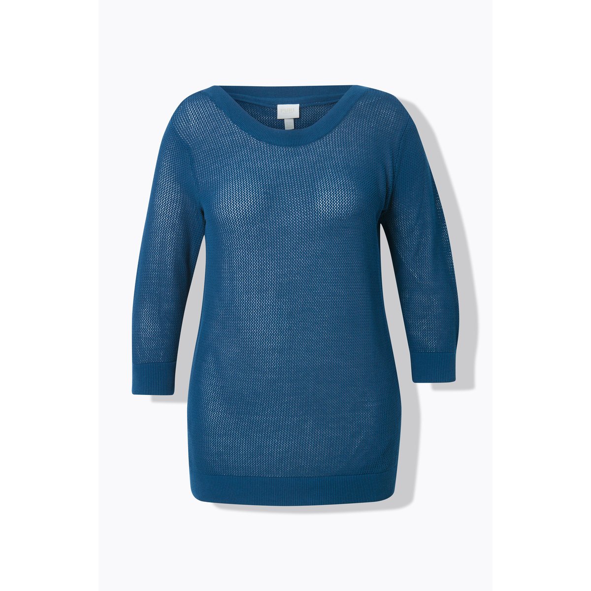 Pull-over, col bateau, manches 3/4, coton bio pétrol, ULLA POPKEN