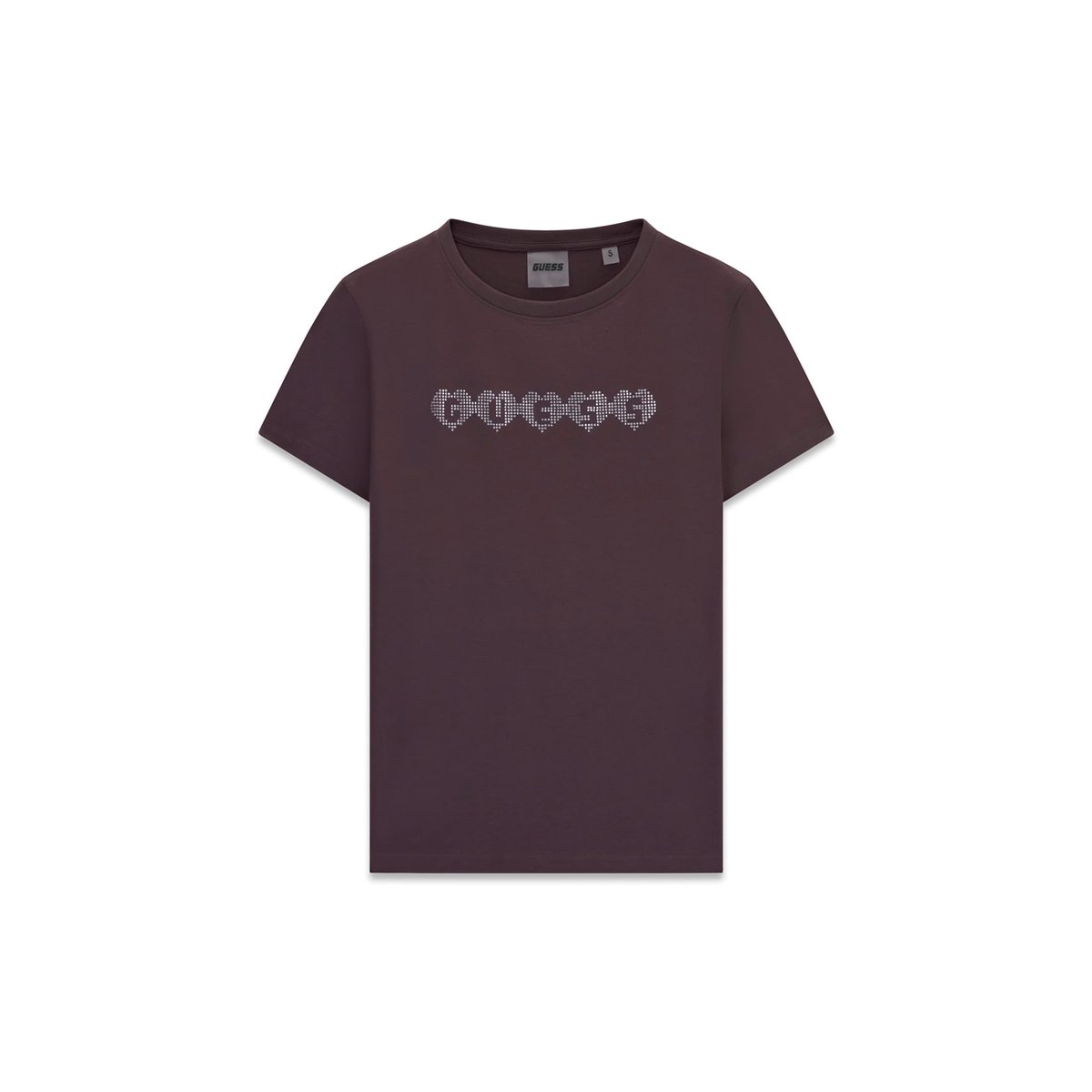 T-Shirt Avec Logo En Strass marron, GUESS