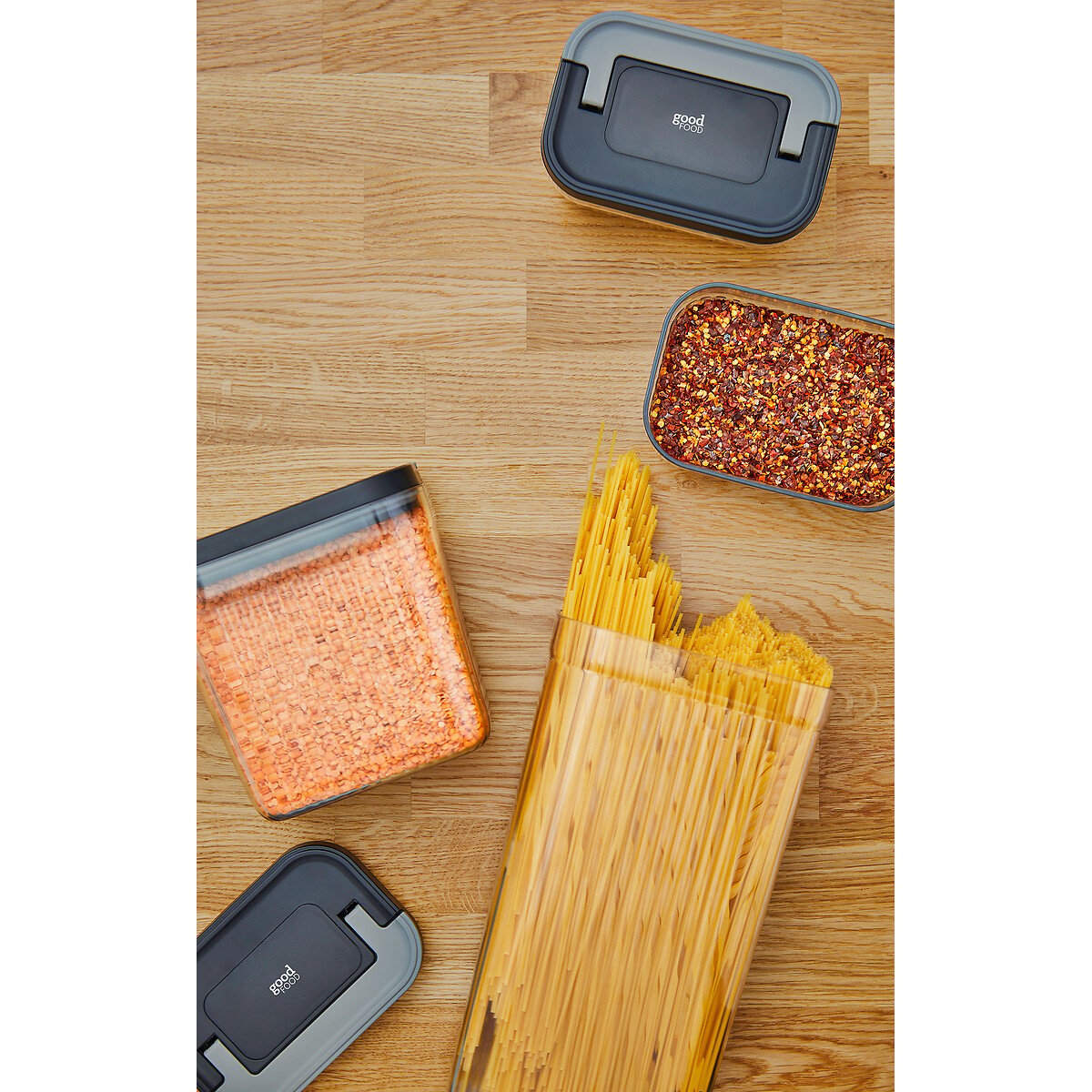 4-Piece Food Storage Set transparent, GOOD FOOD BY TOWER