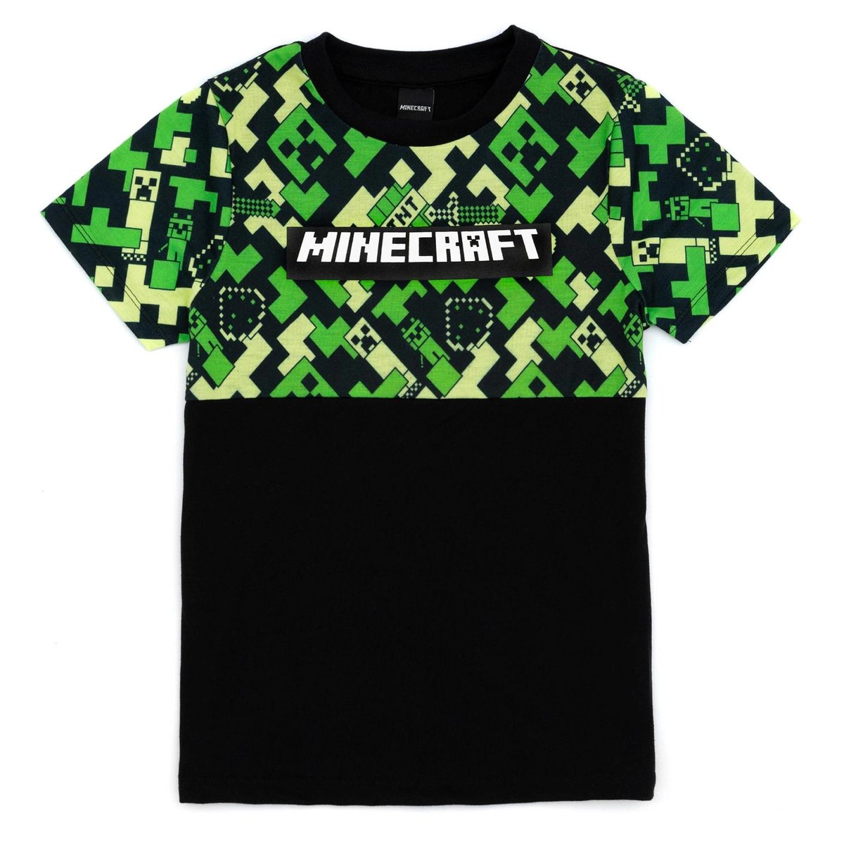 Ensemble de pyjama long manches courtes motif Creeper vert / noir, MINECRAFT