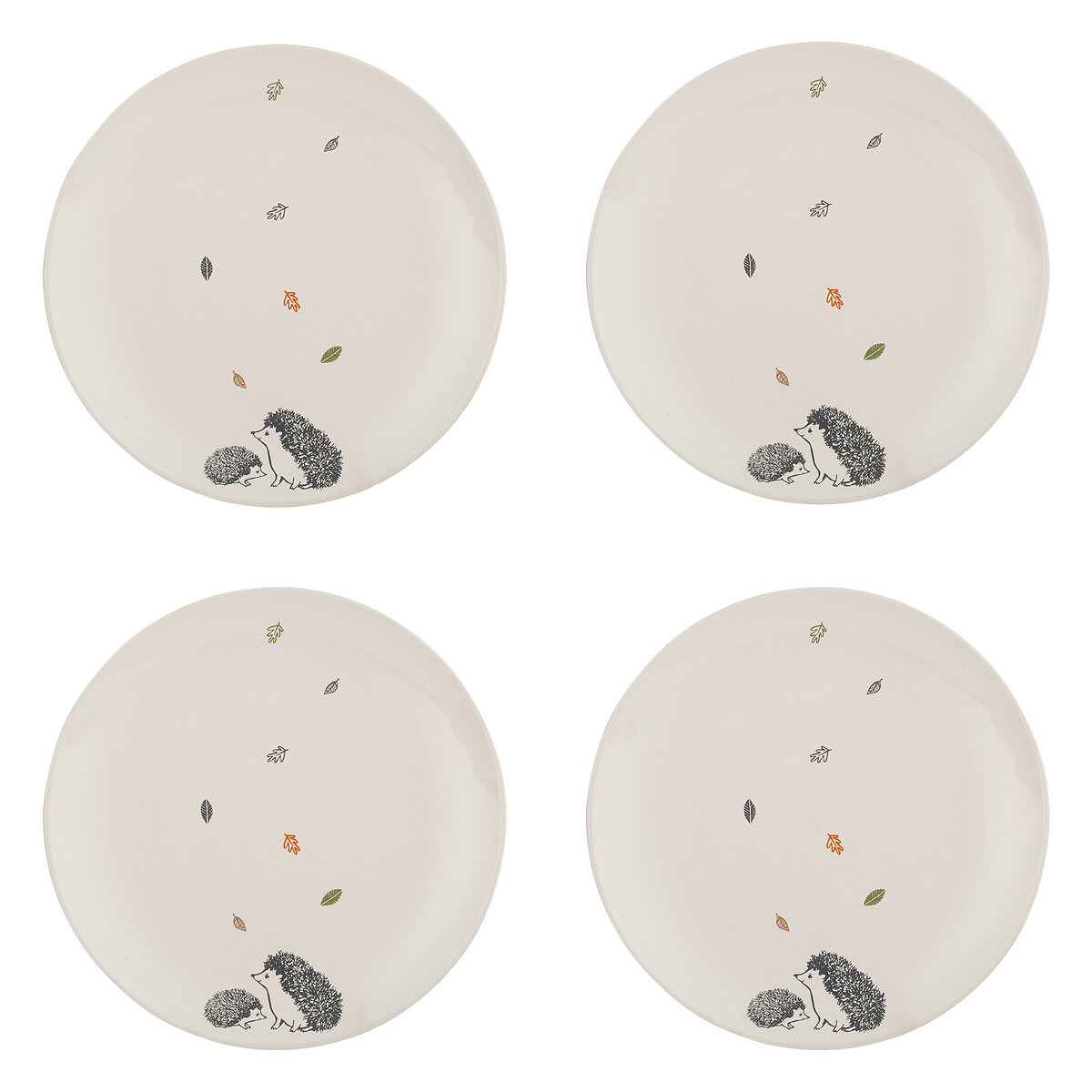 Set of 4 Woodland Side Plates multi-coloured, PRICE & KENSINGTON