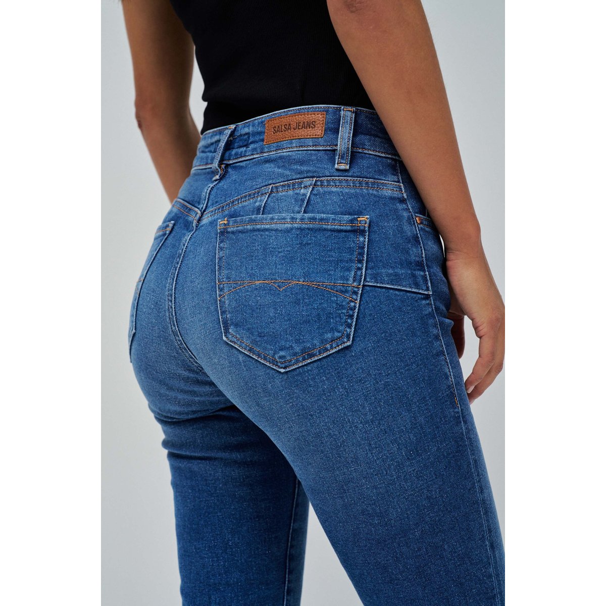 JEAN DESTINY PUSH UP CROPPED SKINNY bleu, SALSA JEANS