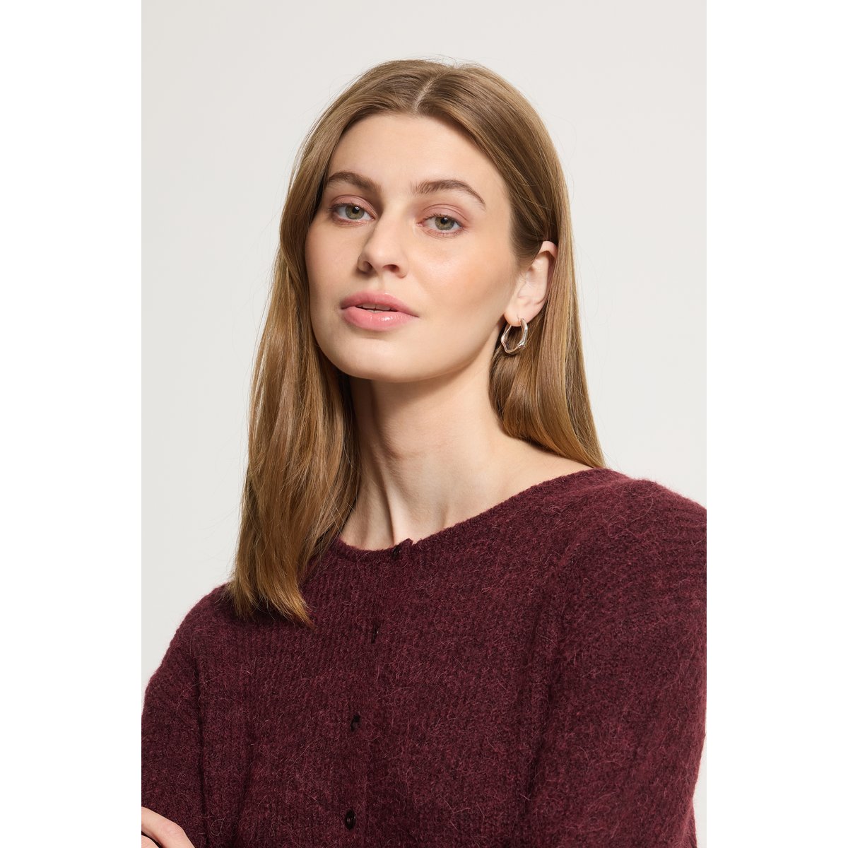Cardigan manches longues rouge port royale, ICHI