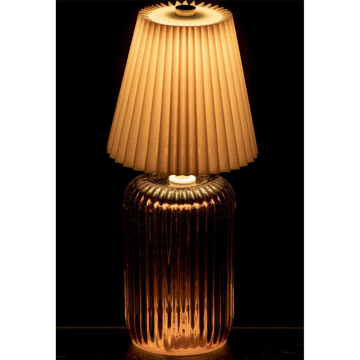 Lampe de table en verre soufflé jaune moutarde, RECOLLECTION