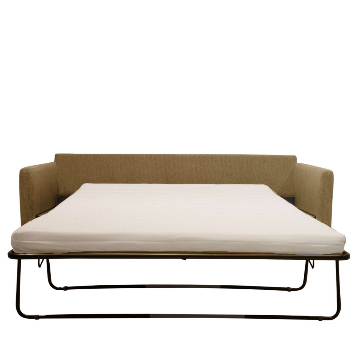 Canapé convertible 4 places en tissu pieds épingles noirs- VILLABON caramel chiné, DRAWER