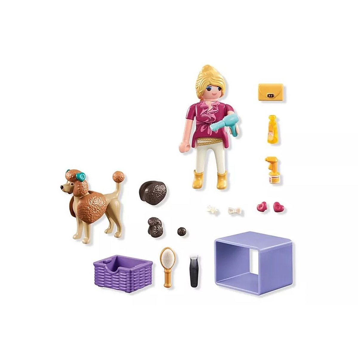 Toiletteuse avec caniche et nombreux accessoires multicolore, PLAYMOBIL