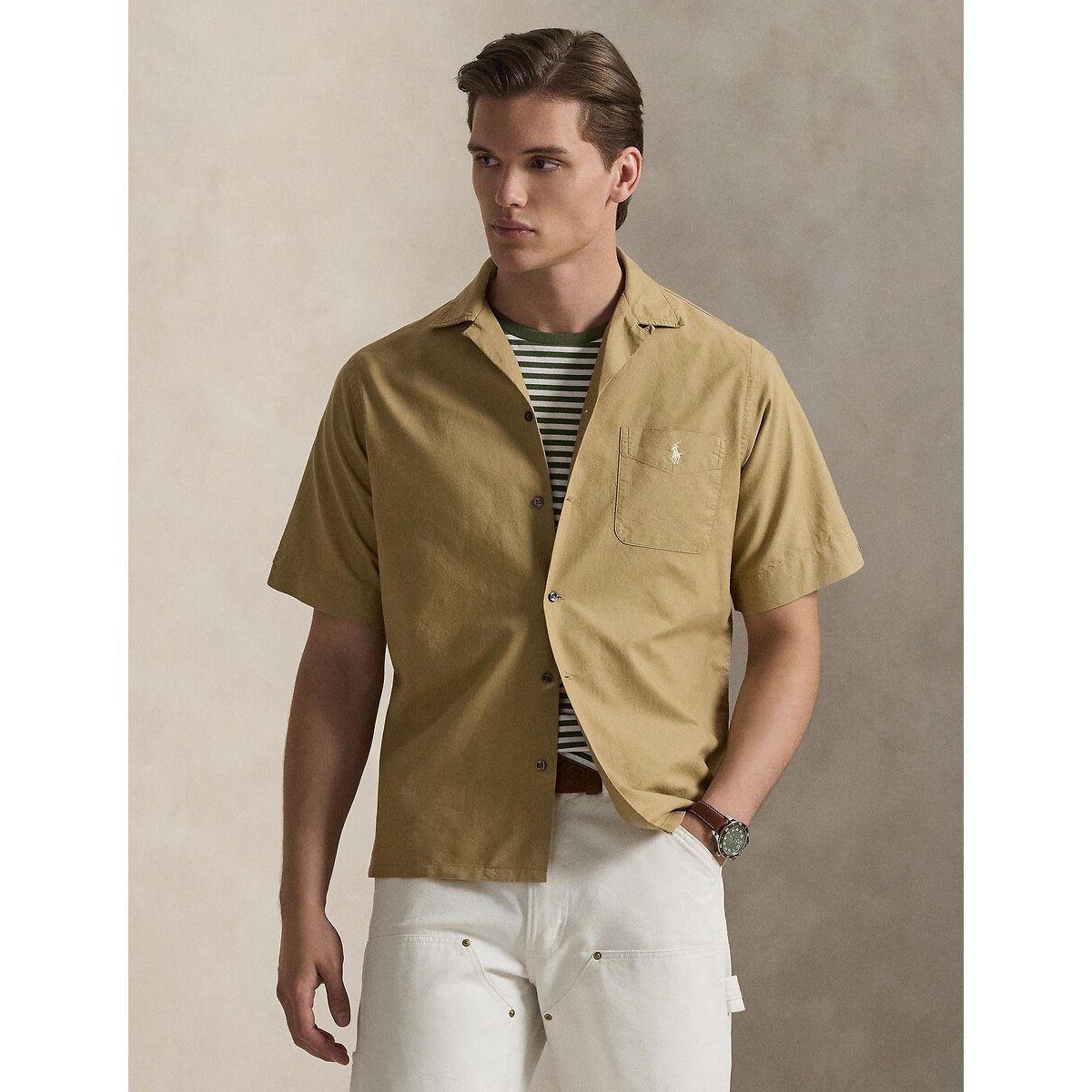 Chemise manches courtes café, POLO RALPH LAUREN