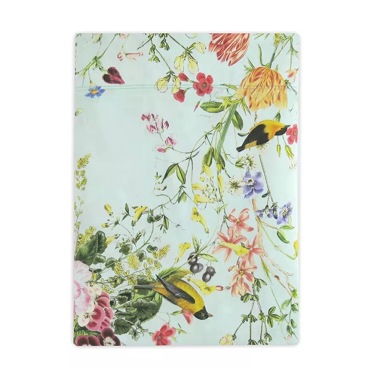Drap plat satin de coton PRIMAVERA vert d'eau, GARNIER THIEBAUT
