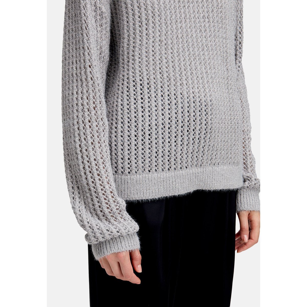Pull-over en maille à col montant cloud grey, BETTY BARCLAY