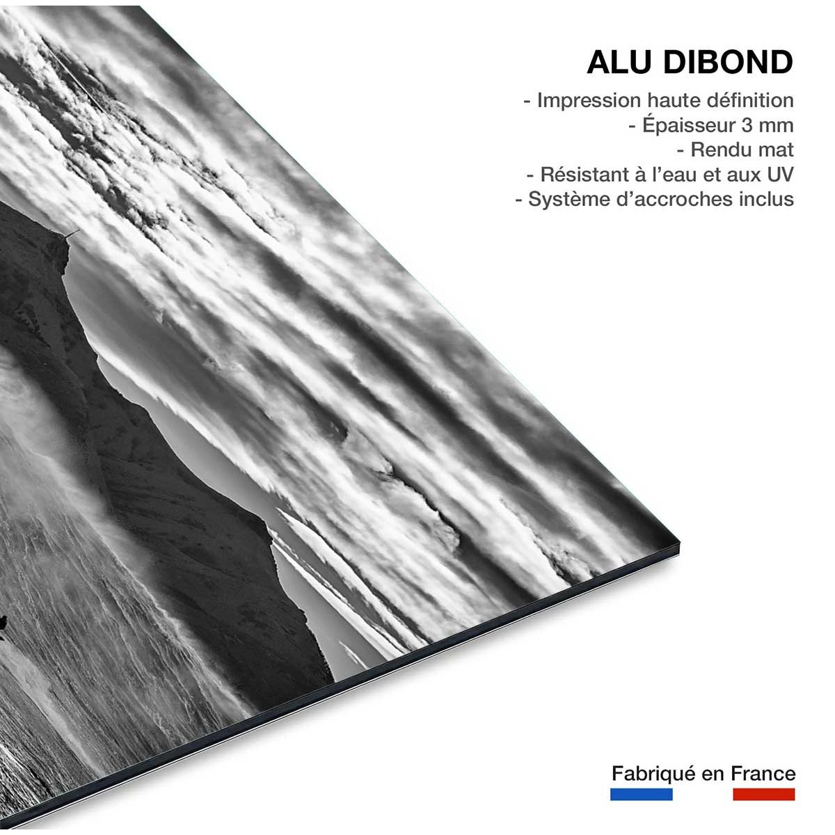 Tableau noir et blanc deco surf belharra tableau alu dibond, HEXOA