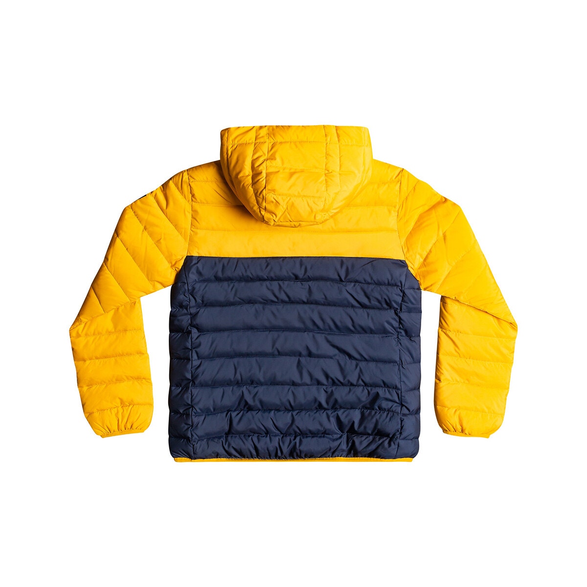 Doudoune à capuche matelassée jaune + bleu marine, QUIKSILVER