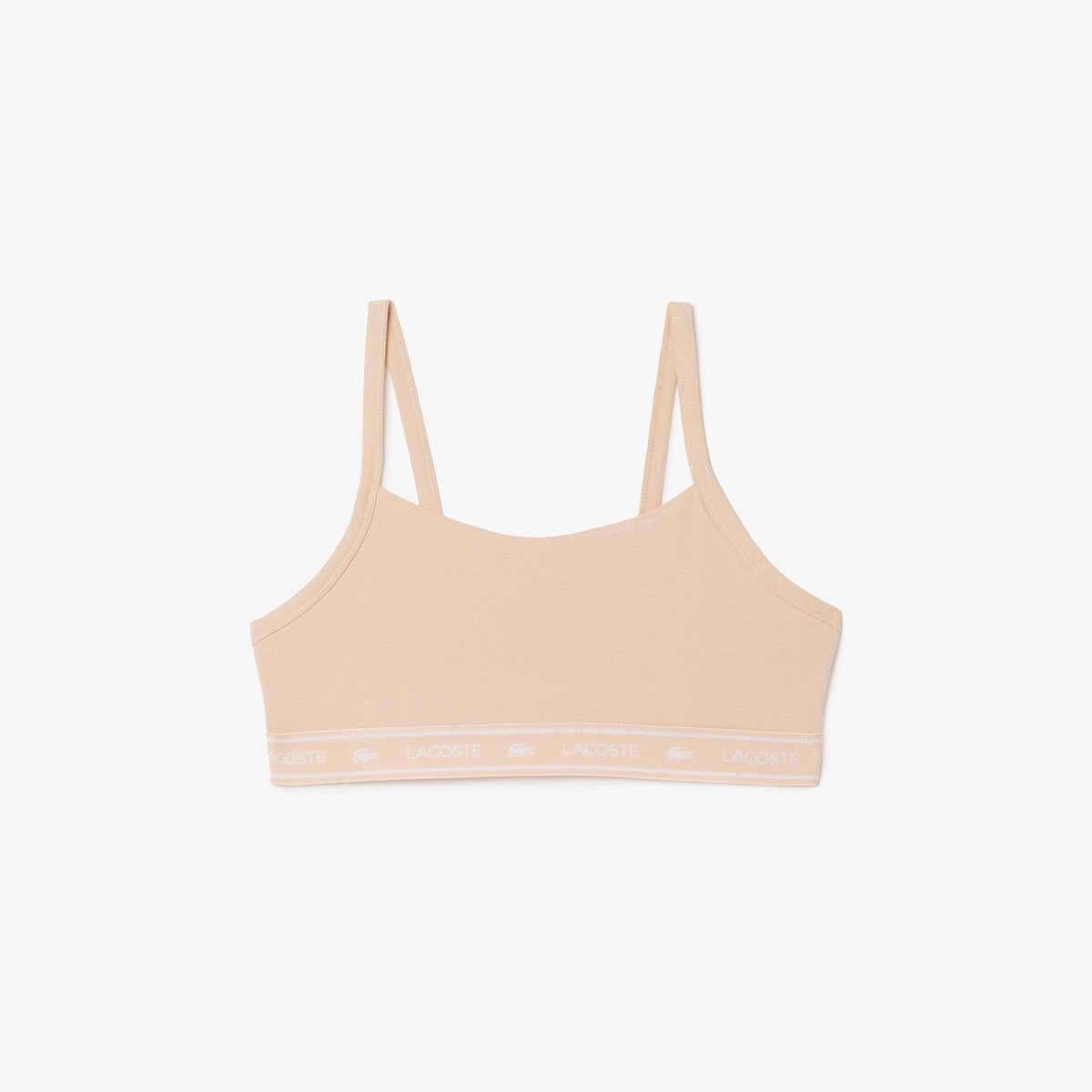 Brassière coton stretch bande siglée beige-i89, LACOSTE