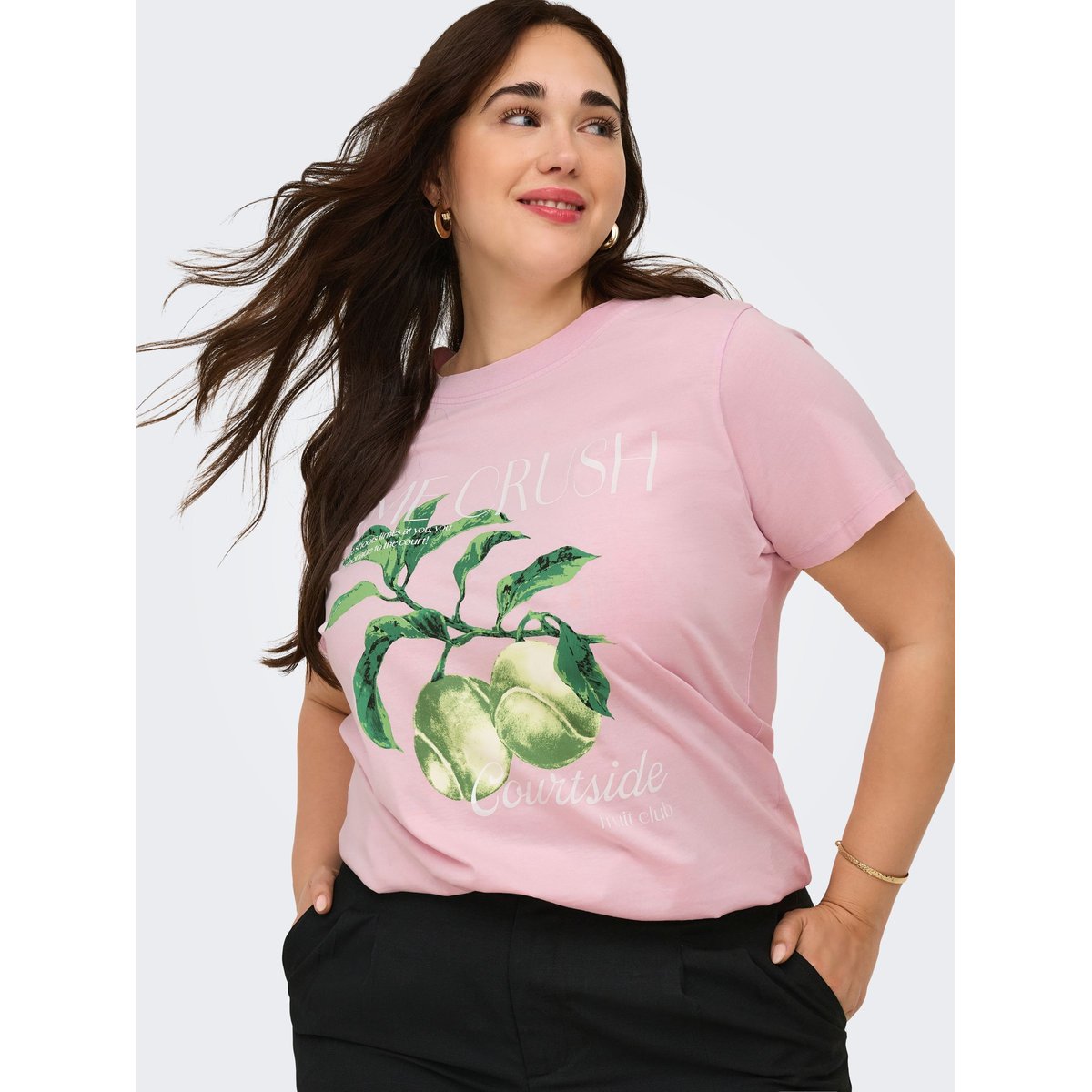 T-Shirt pale lilac, ONLY CARMAKOMA
