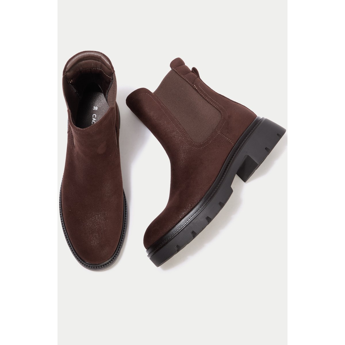 Bottines aspect daim marron, CACHE CACHE
