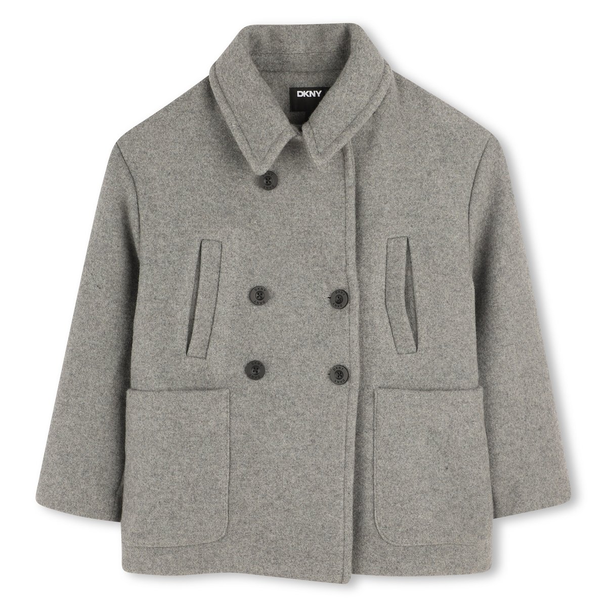 MANTEAU EN TISSU DE LAINE gris chine fonce, DKNY
