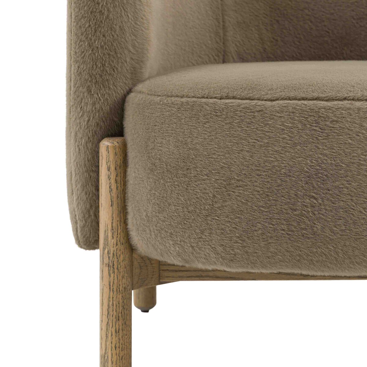 Tristan Faux Fur Tub Armchair khaki, ÉDITÉ