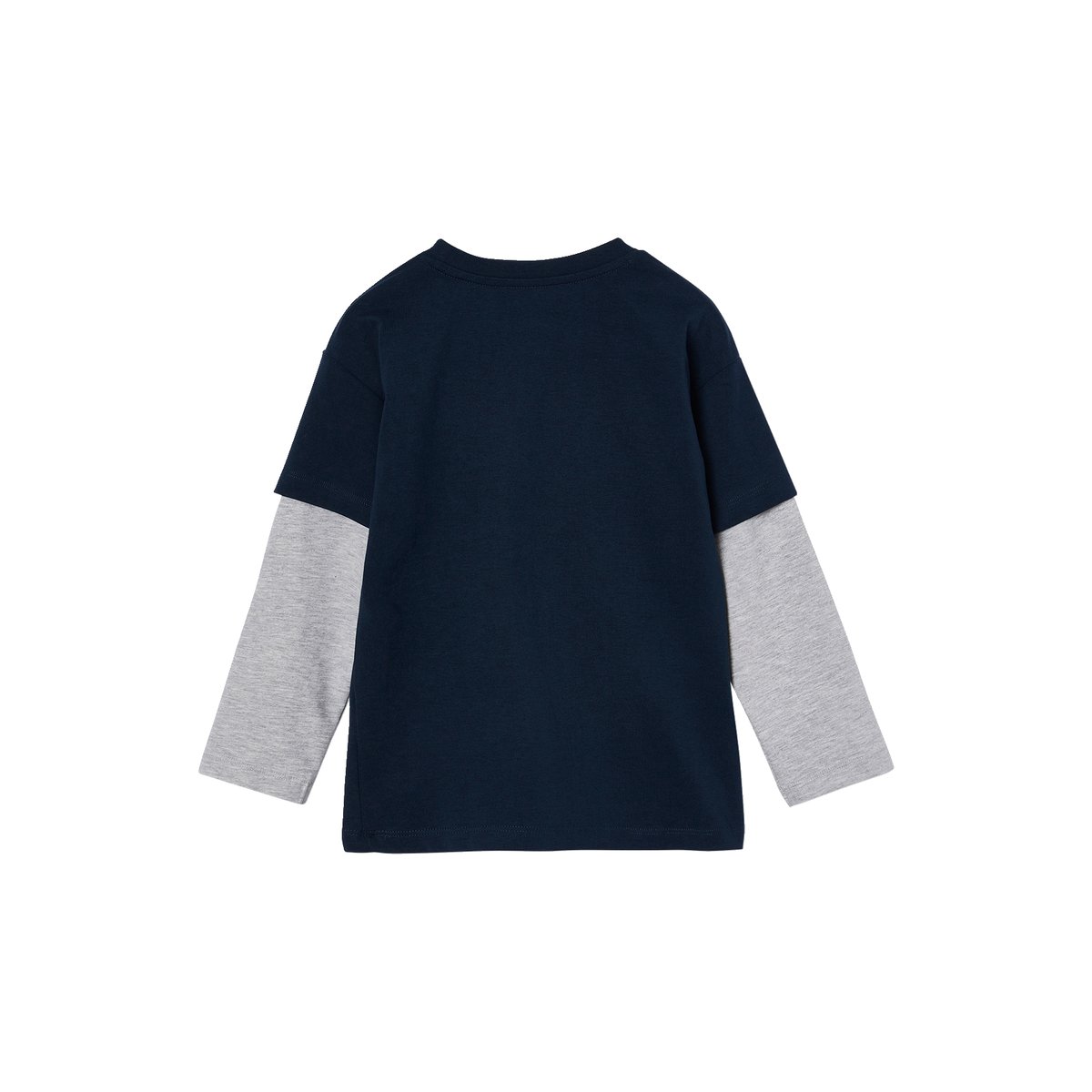 Tee-shirt effet doubles manches marine, VERTBAUDET