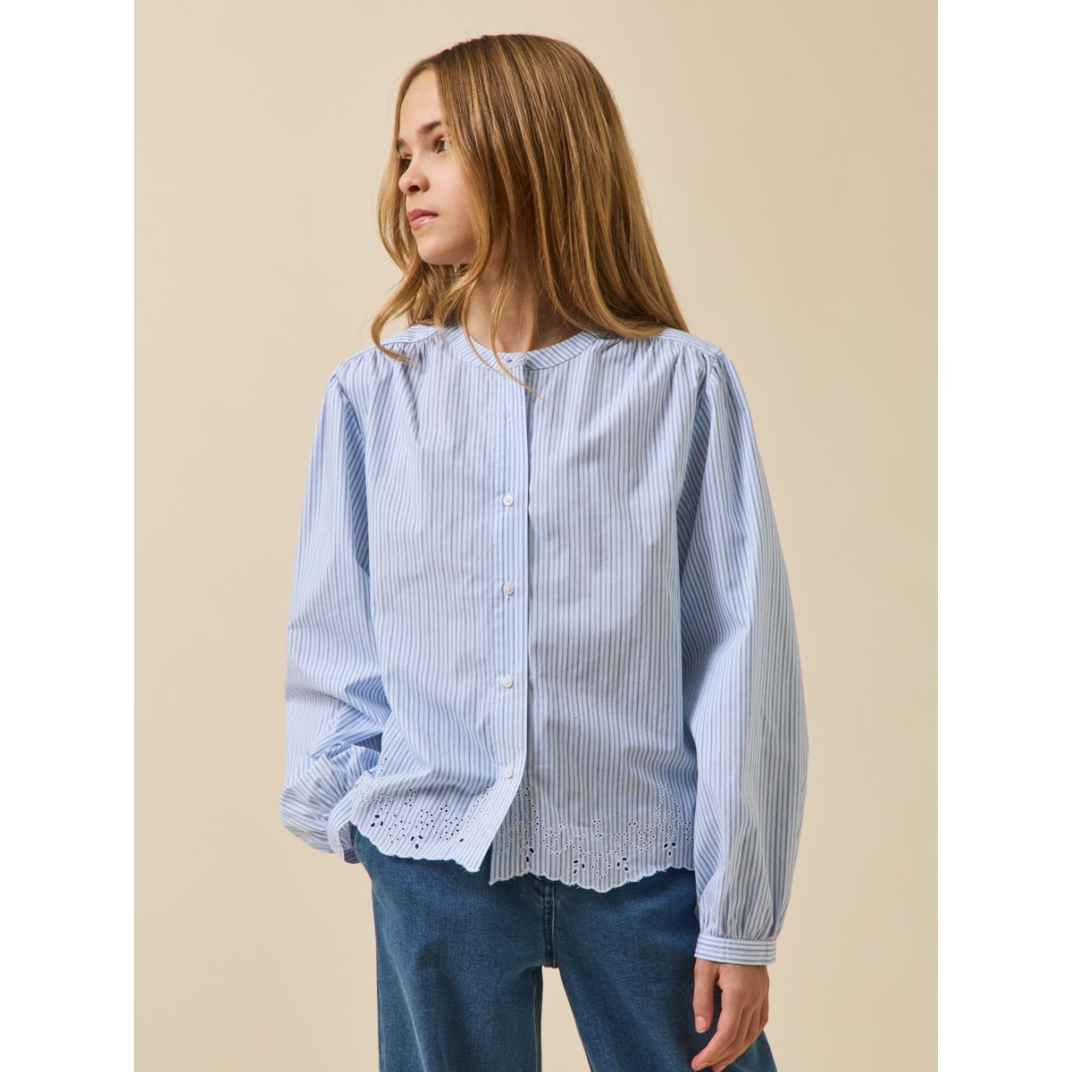 Chemise rayée - Collection junior rayure bleu/ecru, CYRILLUS