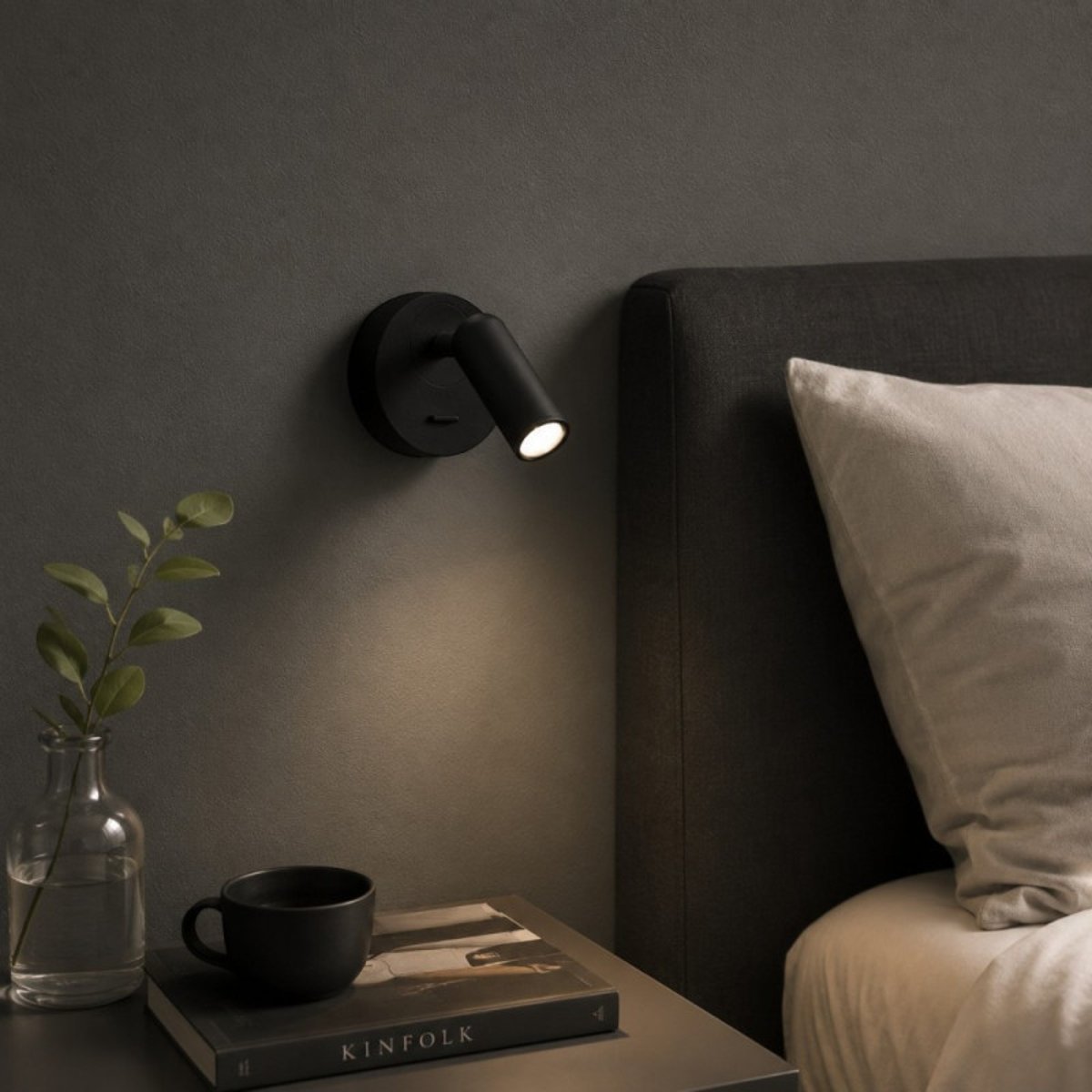 Applique De Chevet Noir Led Orientable Anne noir, MILLUMINE