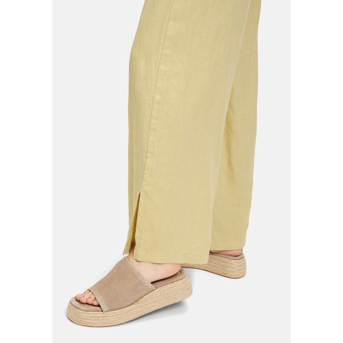 Pantalon en lin unicolore weeping willow, CARTOON