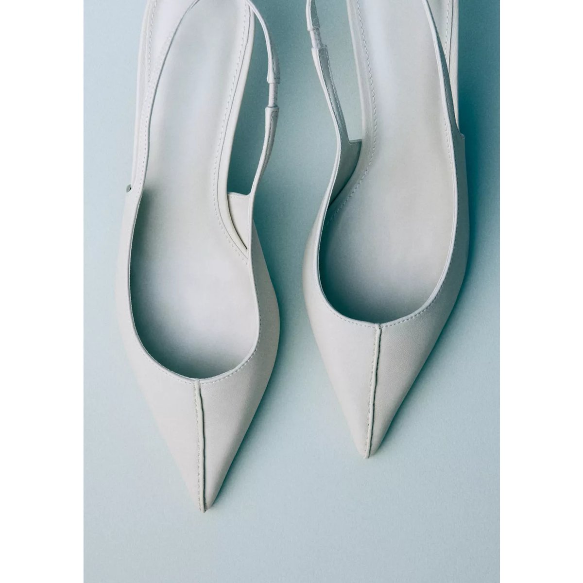 Chaussures cuir pointues écru, MANGO