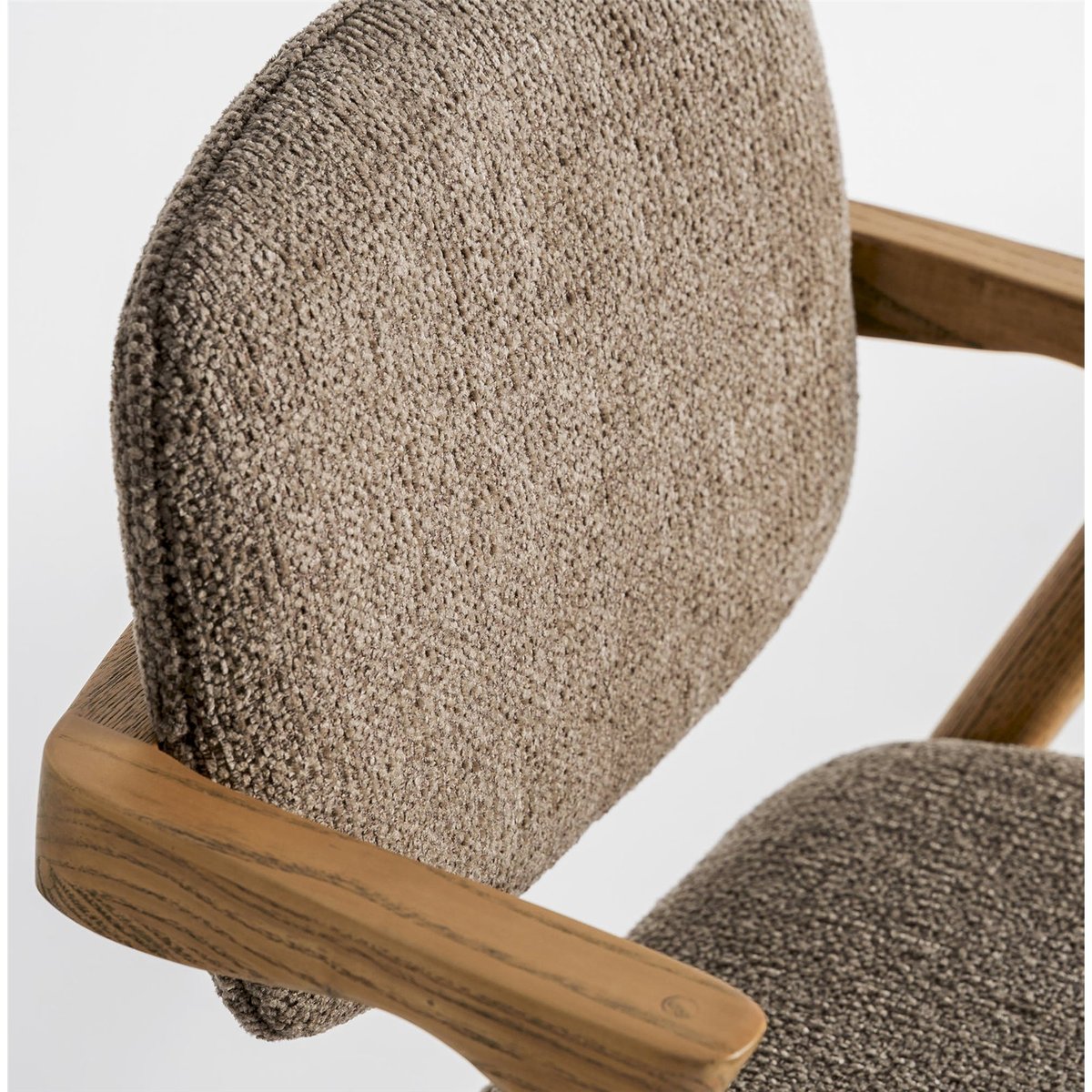 Chaise en frêne collection S.NAMUR bois brun et taupe, RECOLLECTION