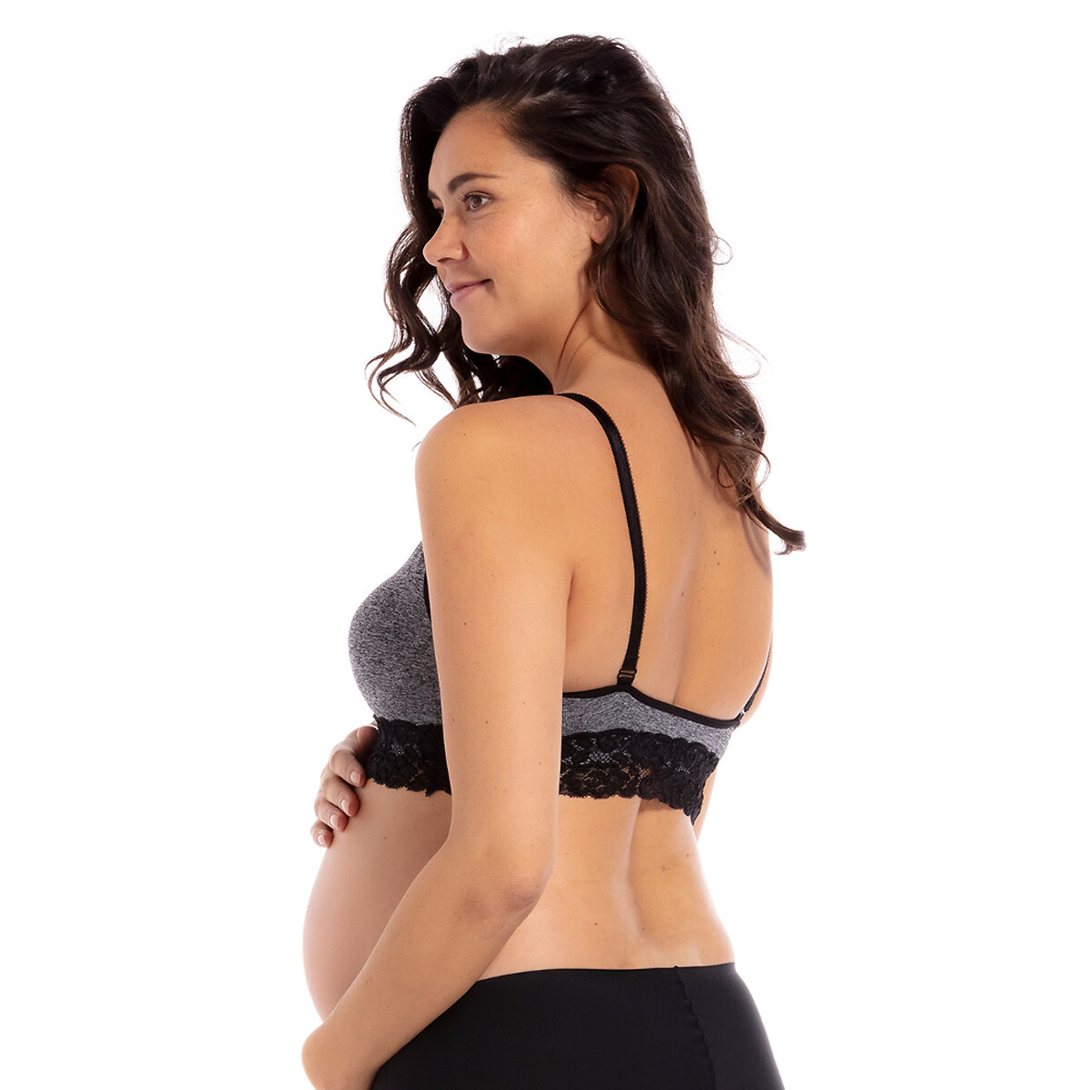 Mama Comfort Maternity Bralette grey marl/black, MAGIC BODYFASHION