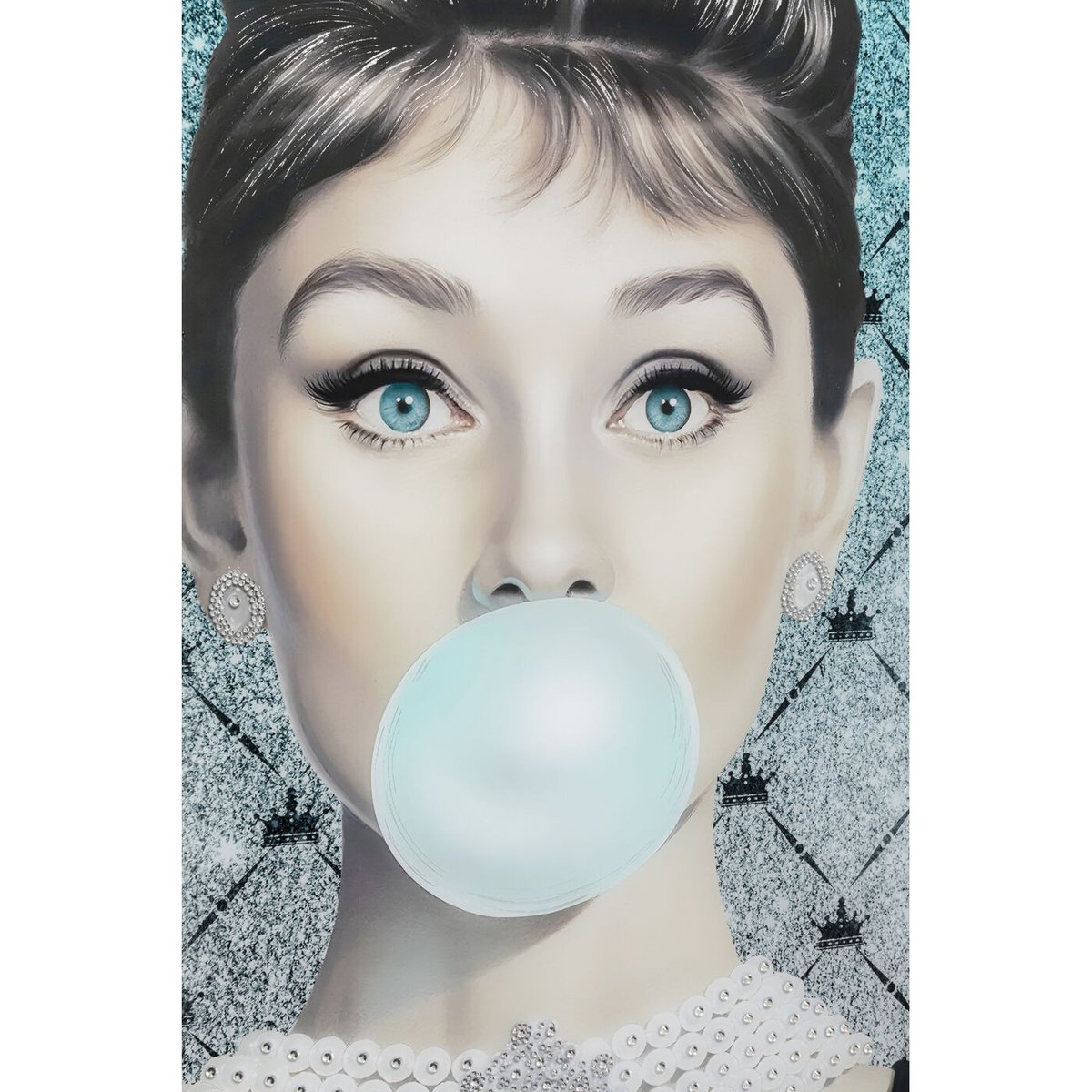 Tableau femme chewing-gum bleu, KARE DESIGN