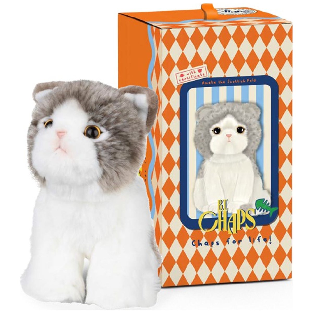 Peluche gris, blanc, BT CHAPS