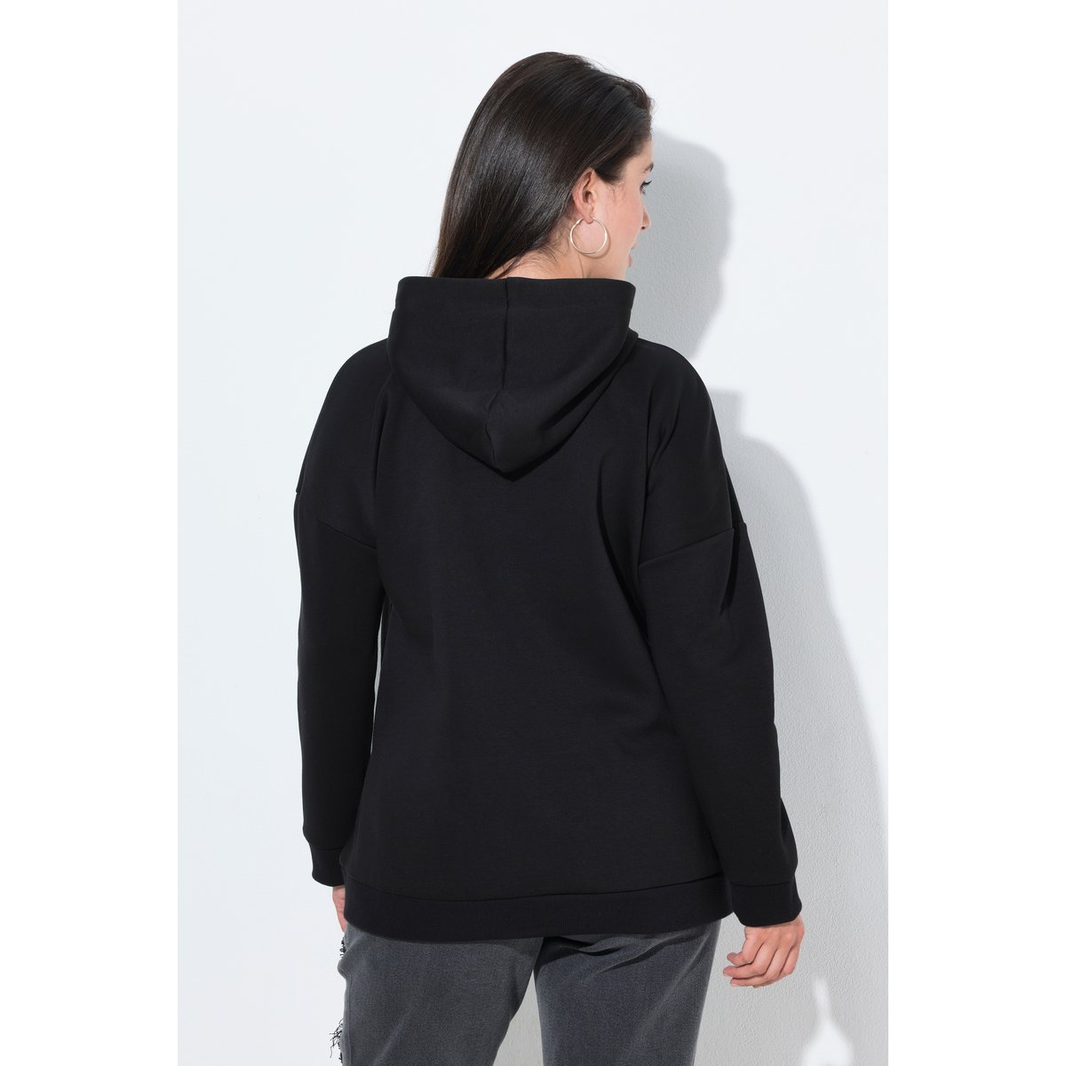 Sweat-shirt à capuche noir, ULLA POPKEN