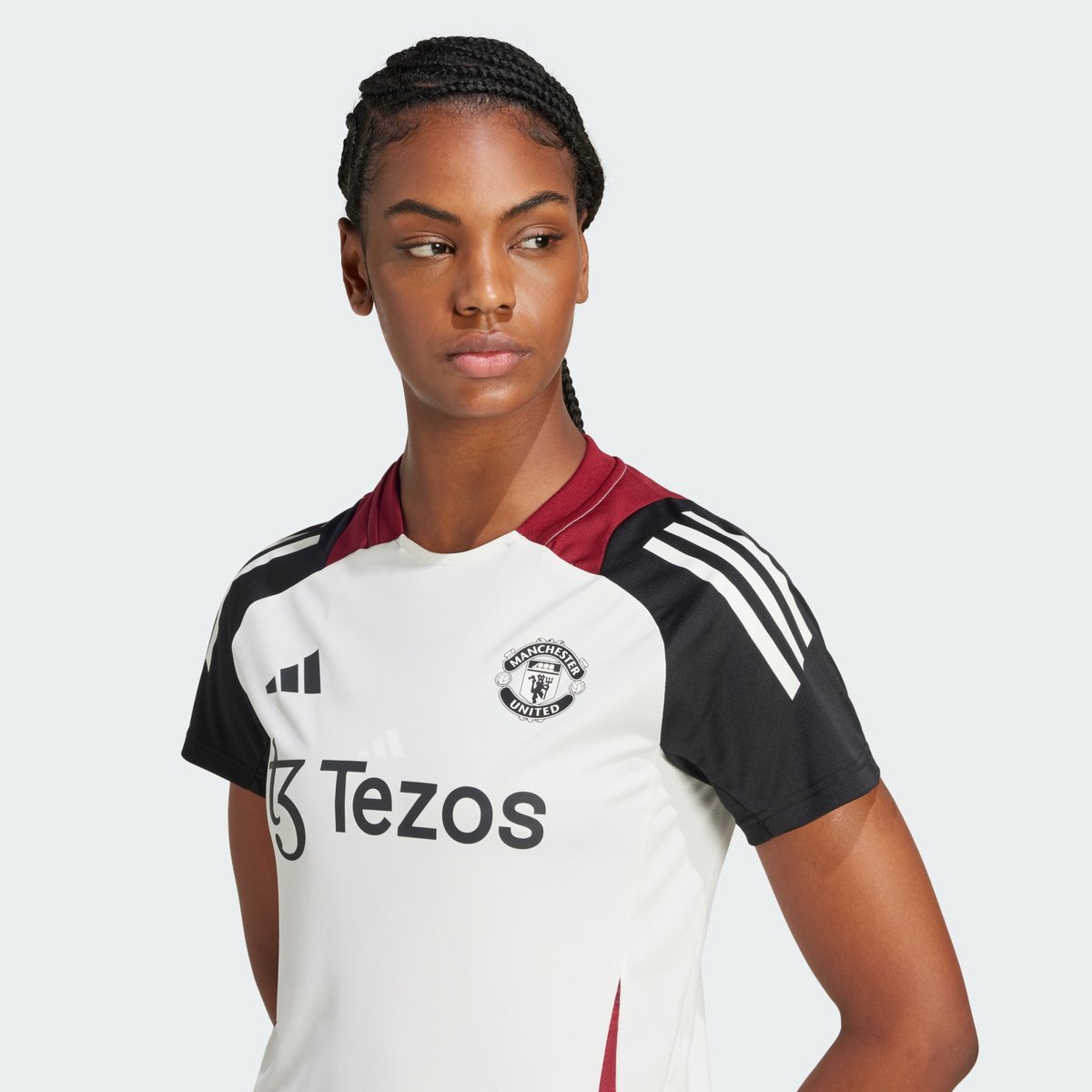 Maillot d'entraînement Manchester United Tiro 24 off white / black, adidas Performance