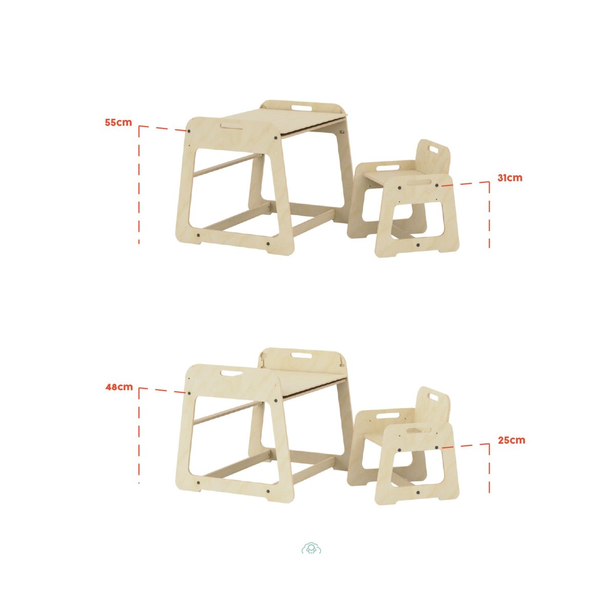Bureau en bois avec chaise pour enfant MyTable beige, MAMATOYS