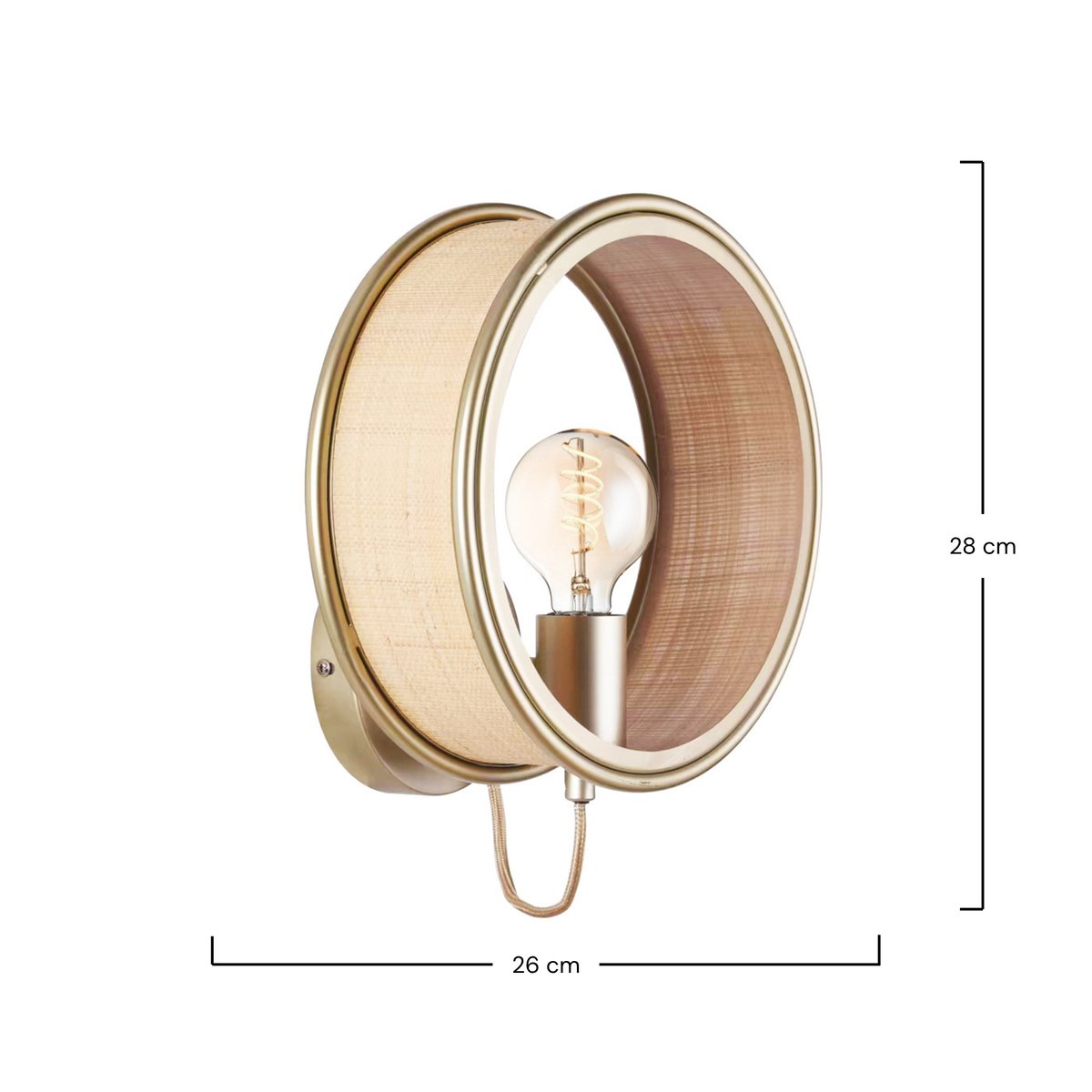 Applique murale en fibre naturelle - BOB beige, MAISON PAVANE