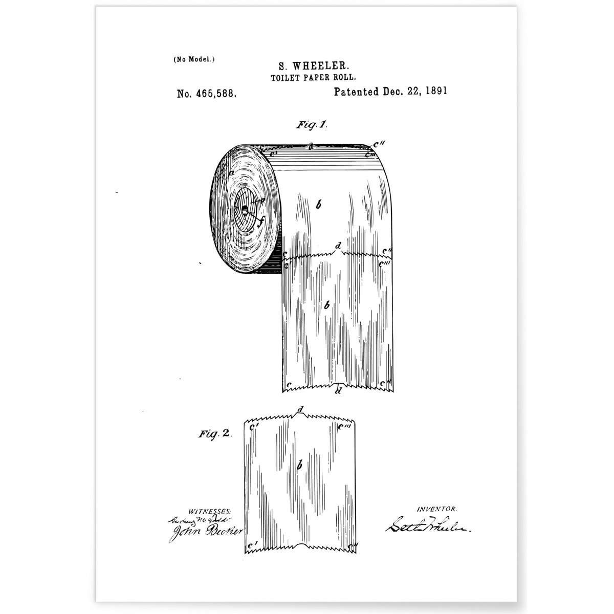 Affiche Brevet papier toilette blanc, L'AFFICHERIE